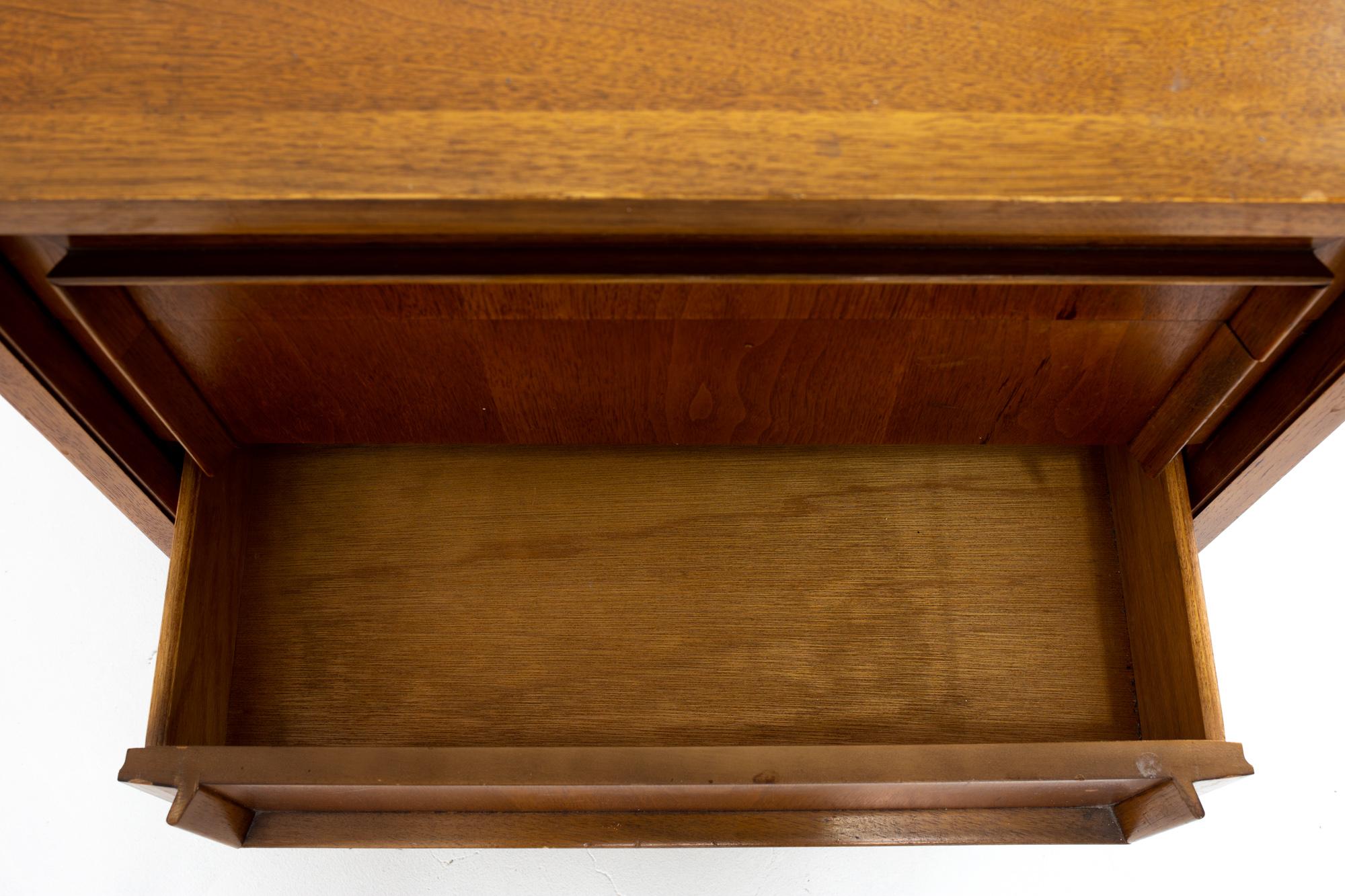 Late 20th Century Century Furniture Mid Century Walnut 2-Drawer Nightstand