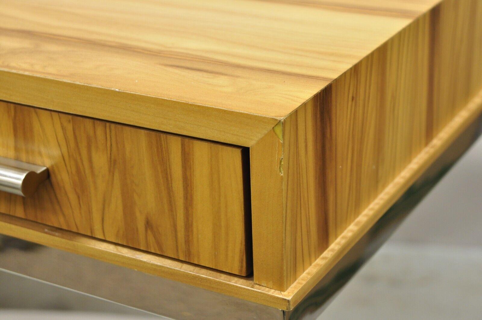 Century Furniture Modern Chrome and Zebra Wood Metal Base Desk Table 849-761 en vente 3