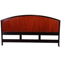 Century Furniture Modern Mahogany and Black Lacquer King Size Headboard