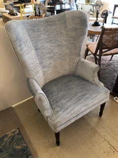 Century Furniture Santa Rosa Wingback Chair in Powder Blue Chenille