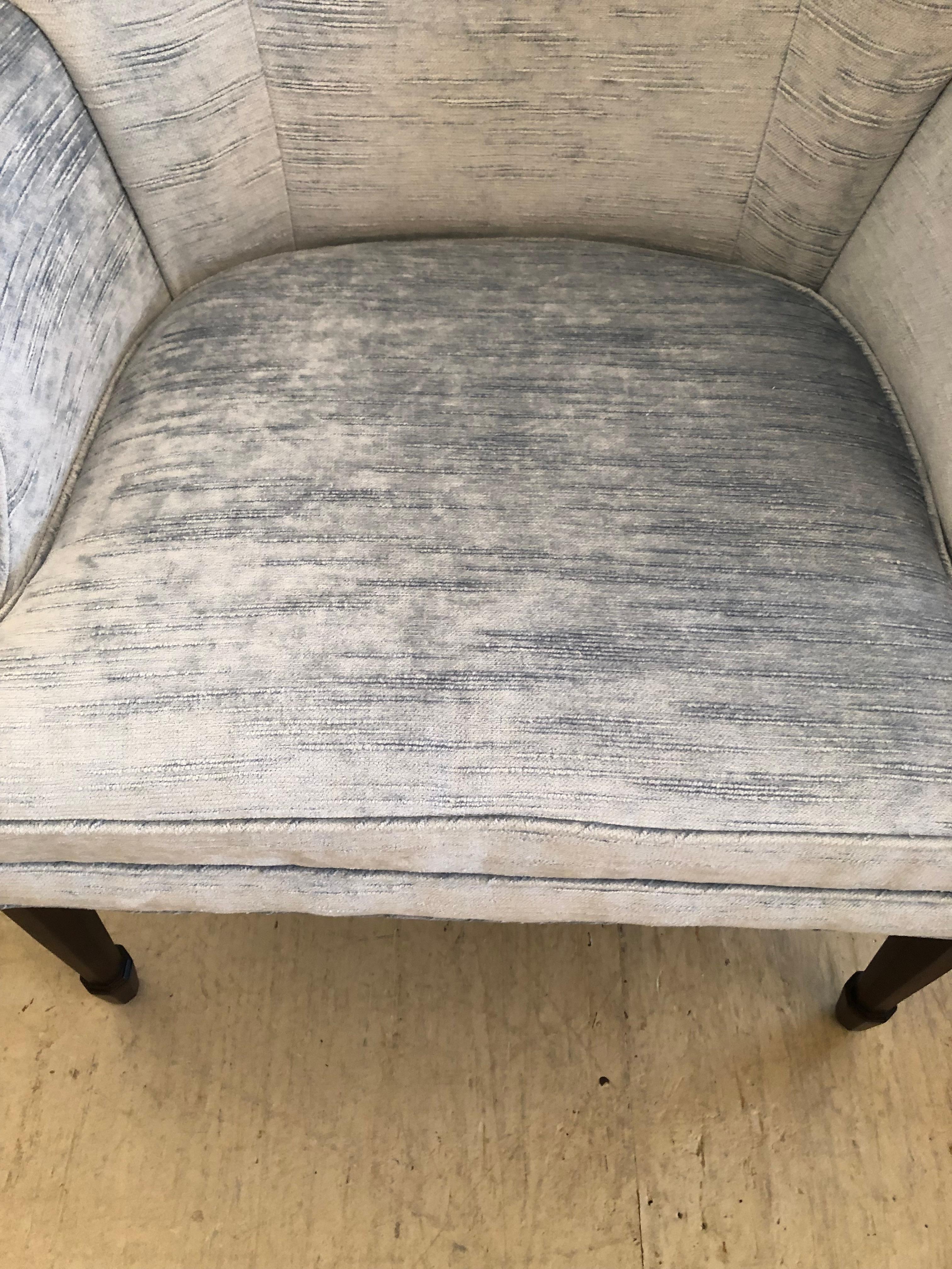 Century Furniture Santa Rosa Wingback Chair in Powder Blue Chenille For Sale 2