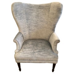 Century Furniture Santa Rosa Wingback Chair in Powder Blue Chenille