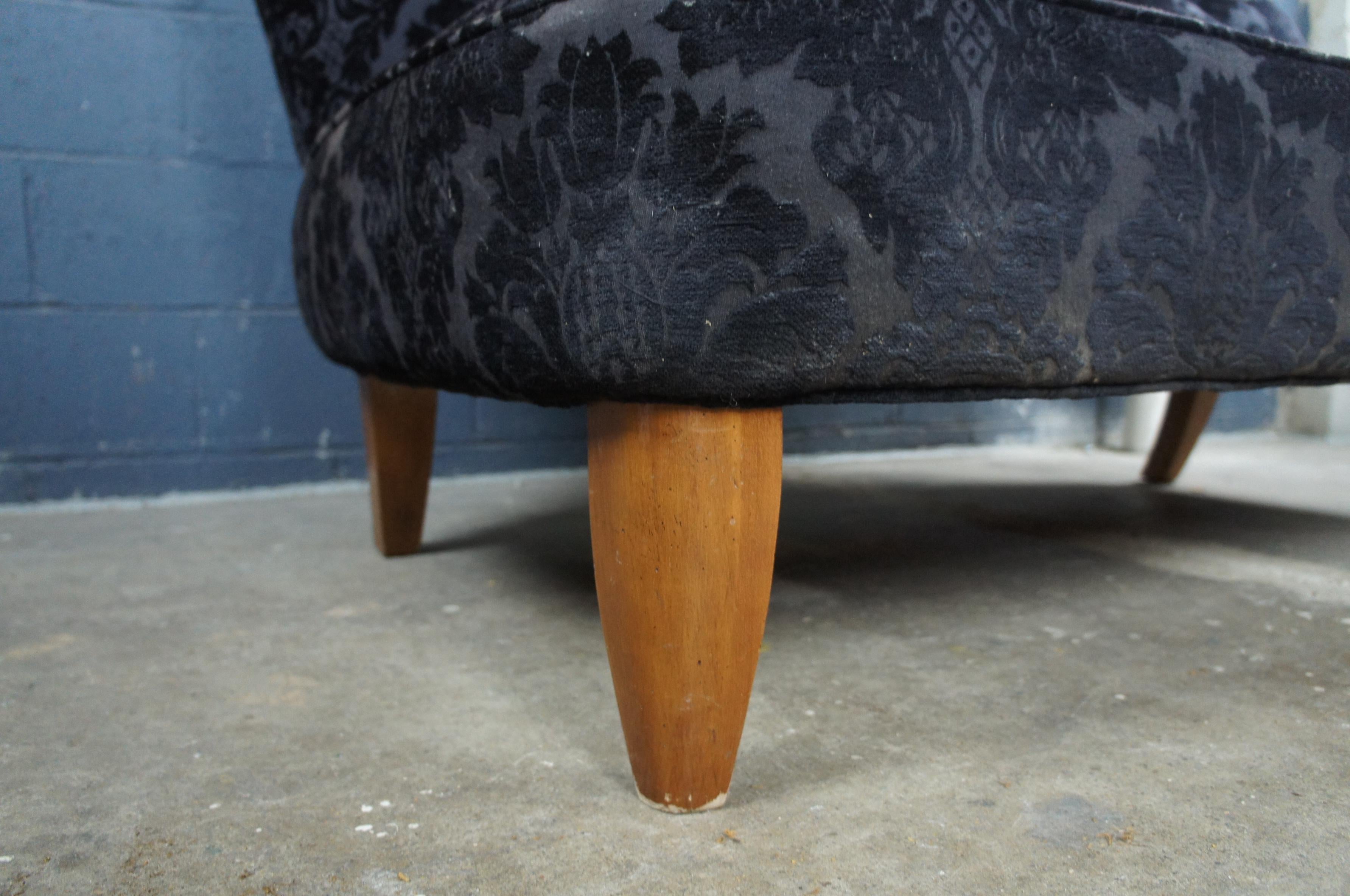 Century Furniture Signature Settee Französisch inspirierte schwarze geschwungene Loveseat Elkins im Angebot 1