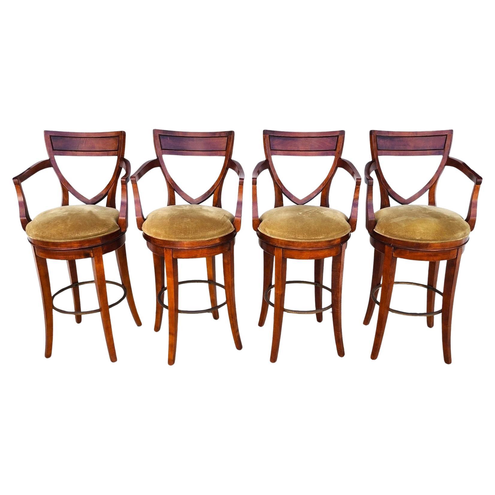 CENTURY FURNITURE Swivel Bar Stools Set of 4 in vendita
