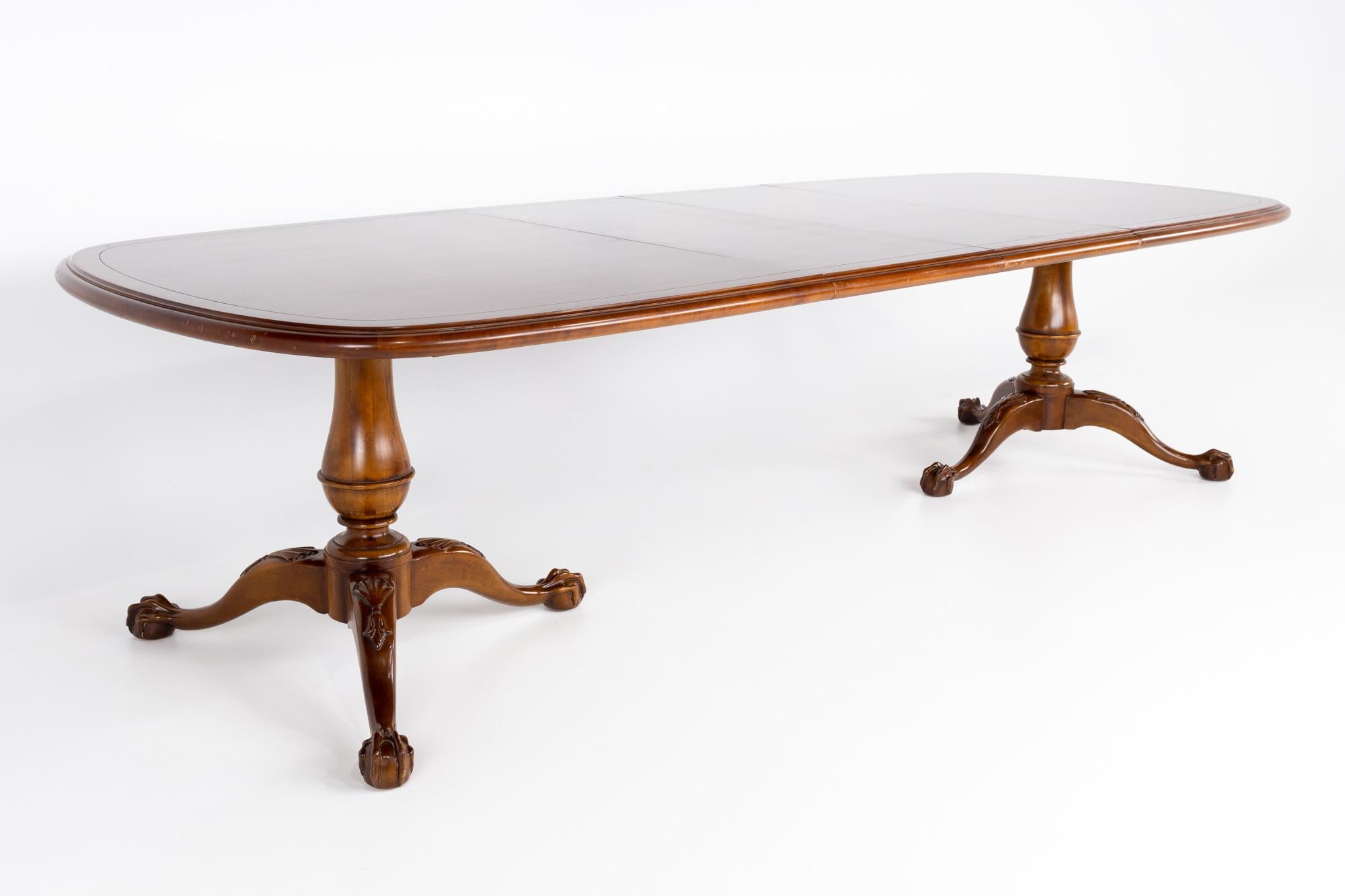 Century Furniture Traditional Clawfoot Dining Table with 2 Leaves 6