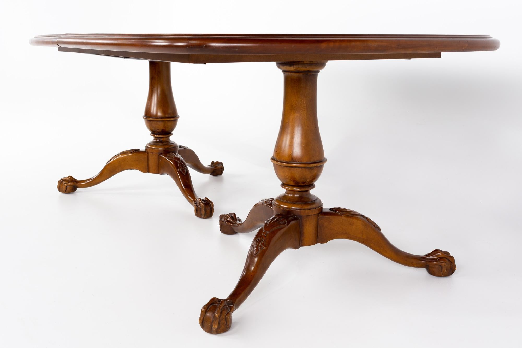 American Century Furniture Traditional Clawfoot Dining Table with 2 Leaves