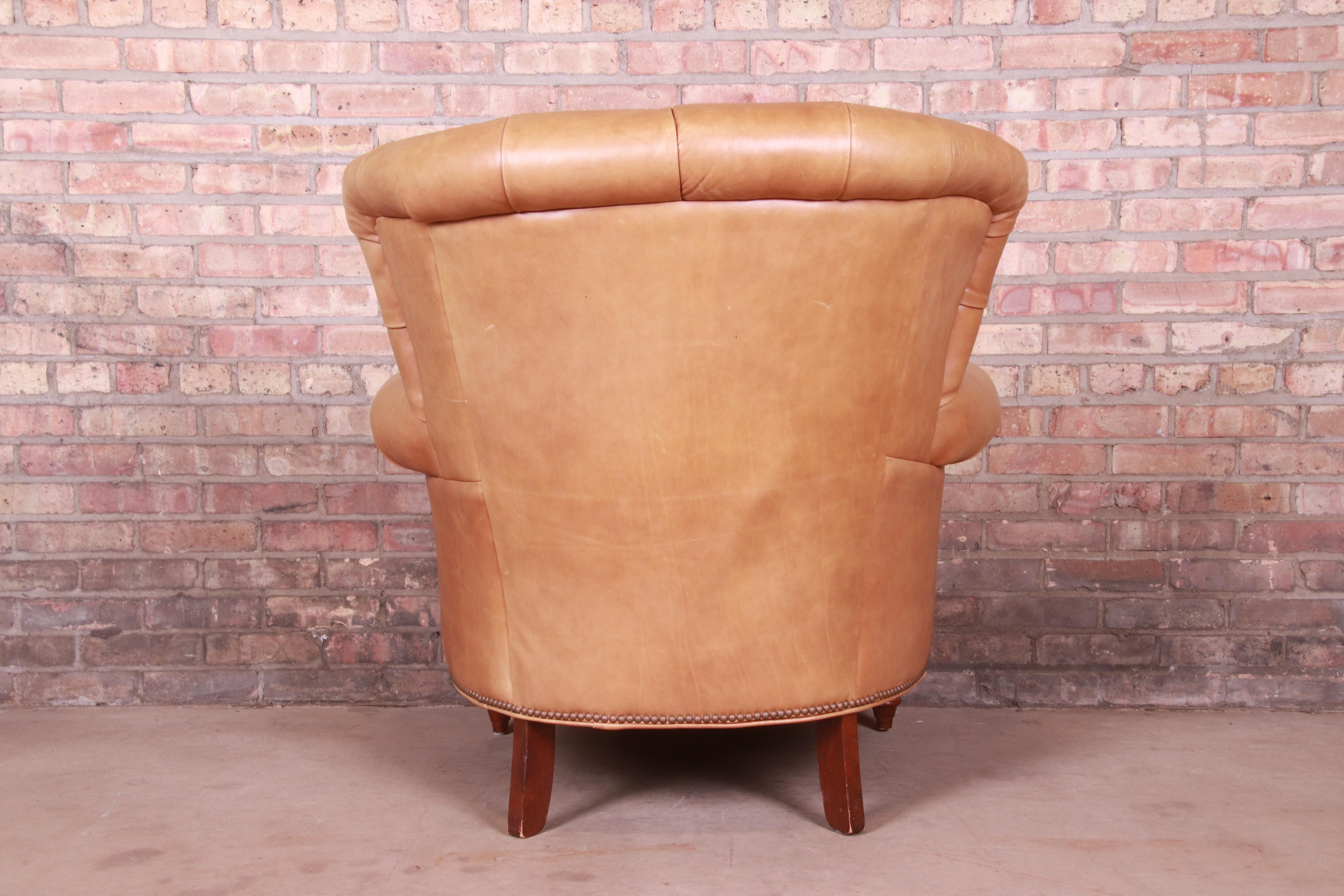 Century Furniture Tufted Leather Chesterfield Lounge Chair 6