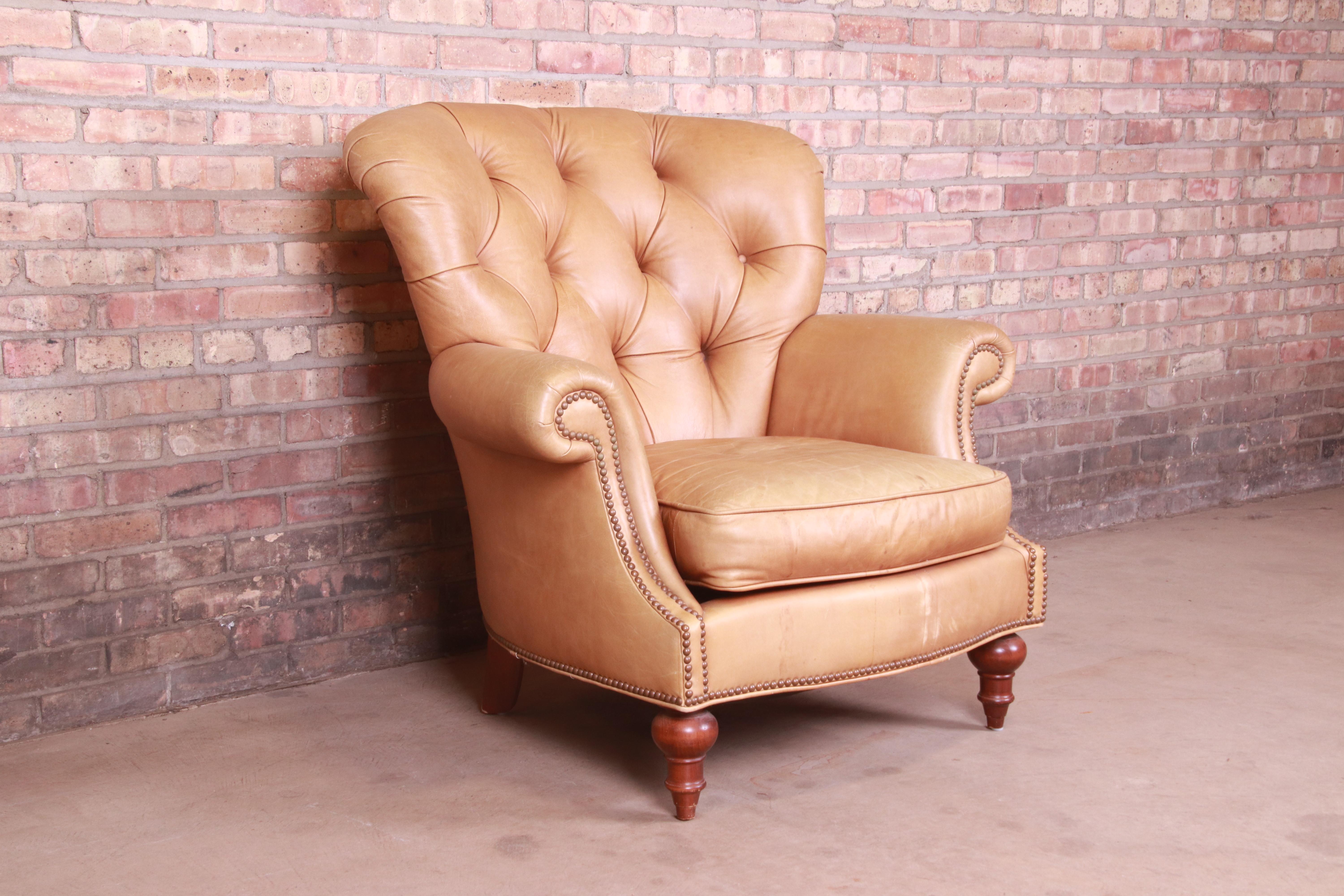 20th Century Century Furniture Tufted Leather Chesterfield Lounge Chair