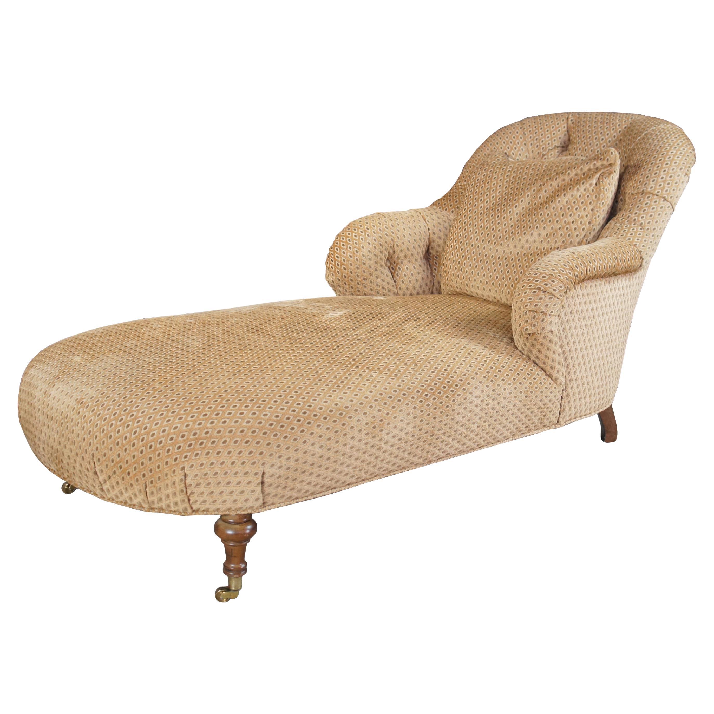 Century Furniture Sillón Chaise Lounge de nogal acolchado Sofá de día de 78