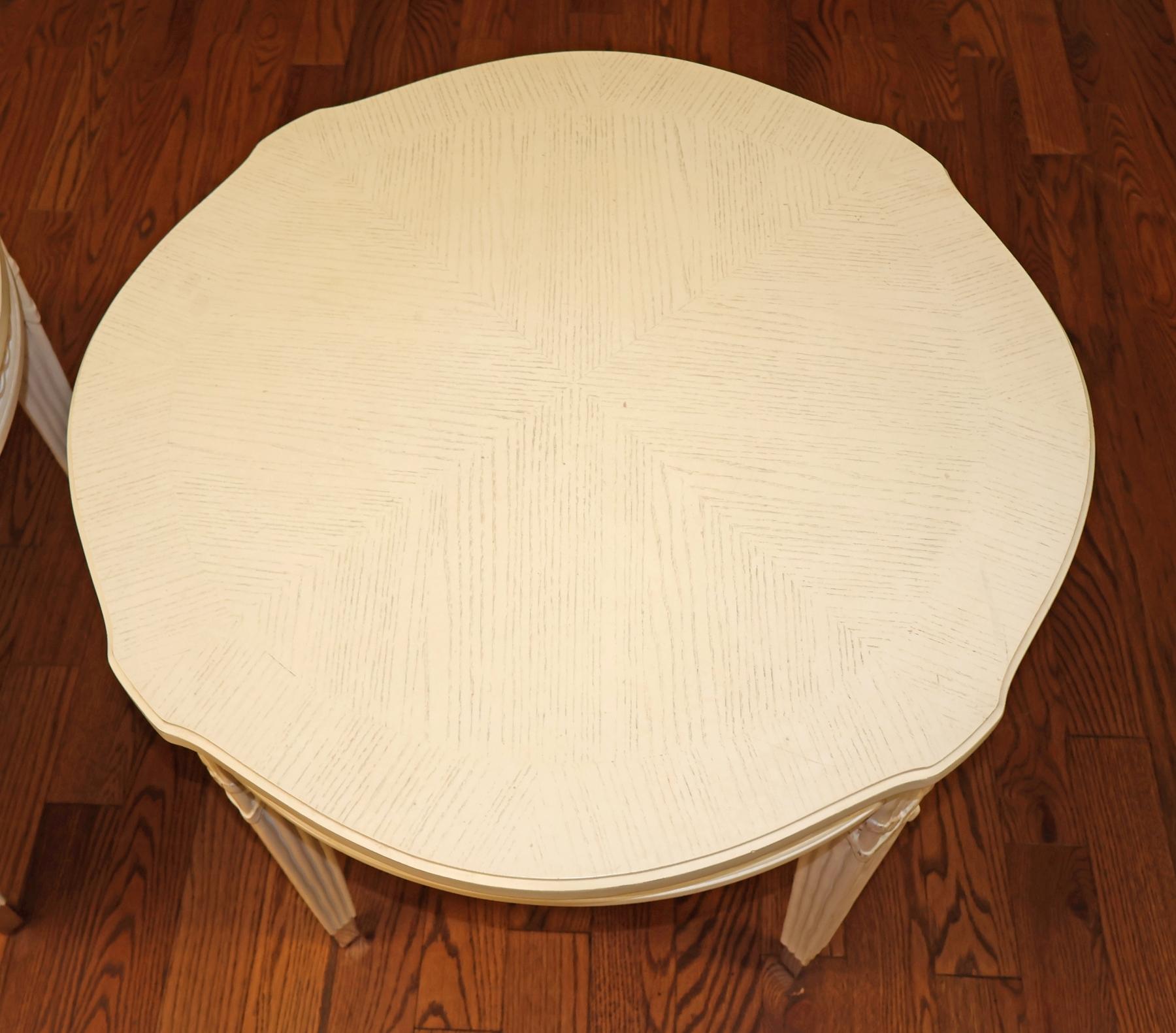 Century Furniture VillaDomain Gustavian Swedish Style White End Tables For Sale 5
