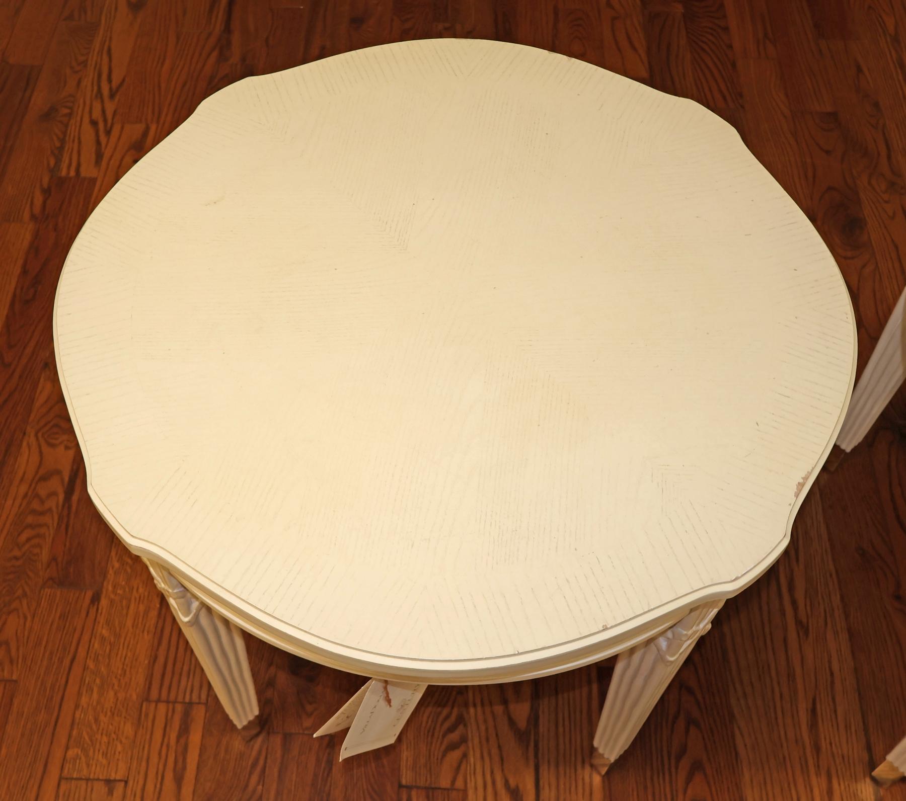 Century Furniture VillaDomain Gustavian Swedish Style White End Tables For Sale 6