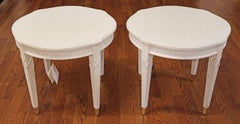 Century Furniture VillaDomain Gustavian Swedish Style White End Tables