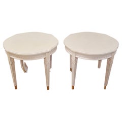 Century Furniture VillaDomain Gustavian Swedish Style White End Tables