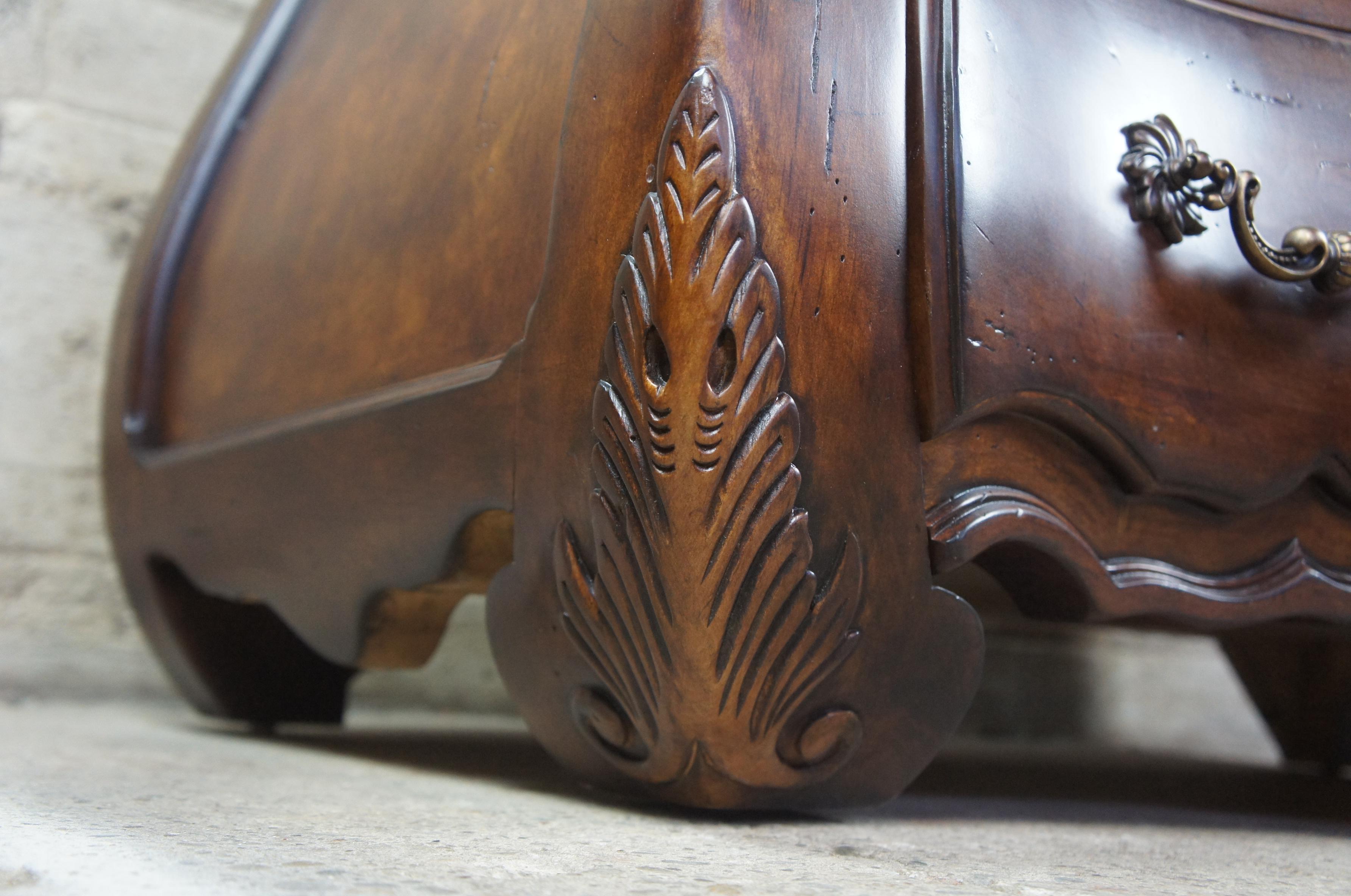 20th Century Century Furniture Walnut Bombe Drawer Chest 749-701 Serpentine Commode Dresser