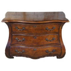 Century Furniture Walnut Bombe Drawer Chest 749-701 Serpentine Commode Dresser
