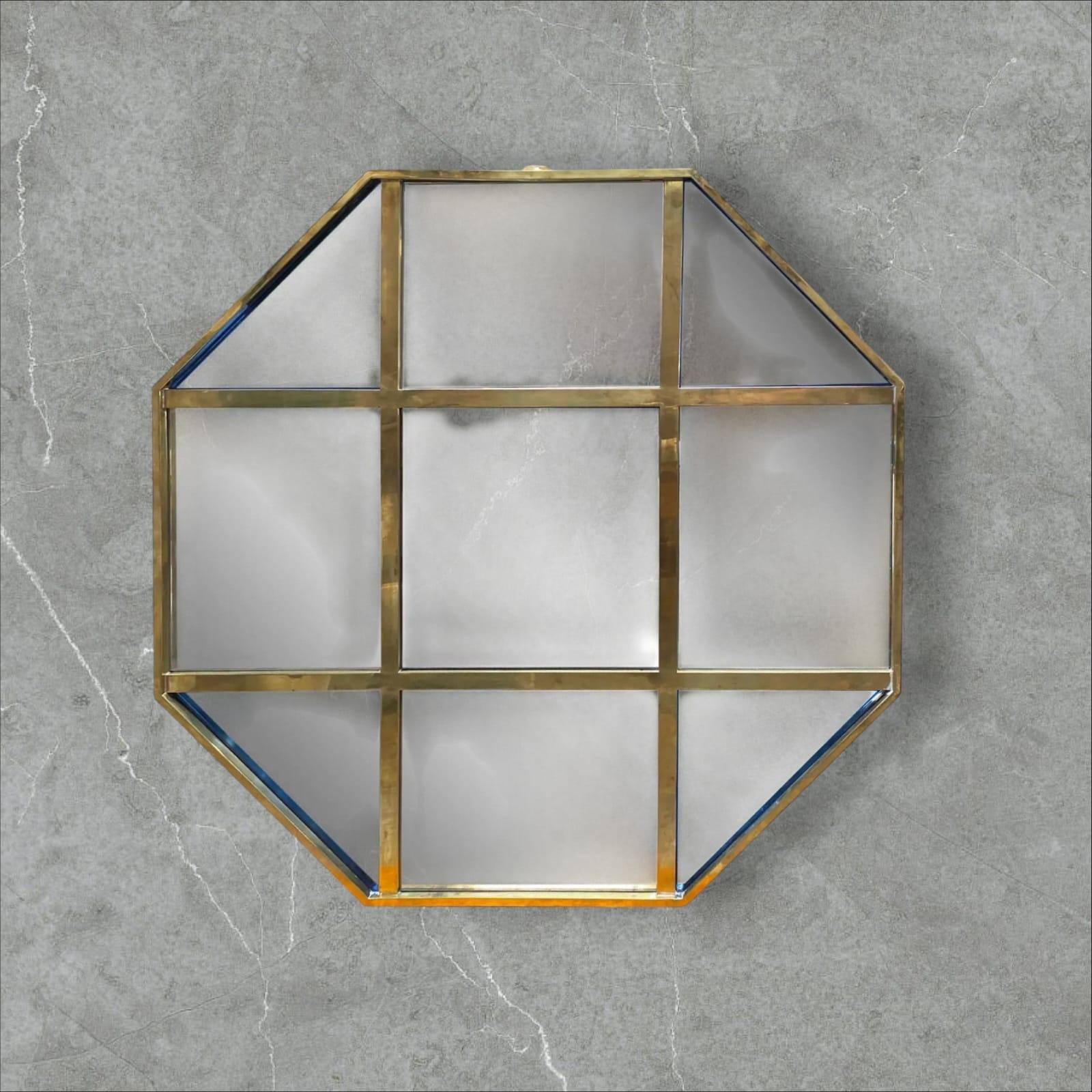 italien Century Modern Octagonal Wall Mirror en vente