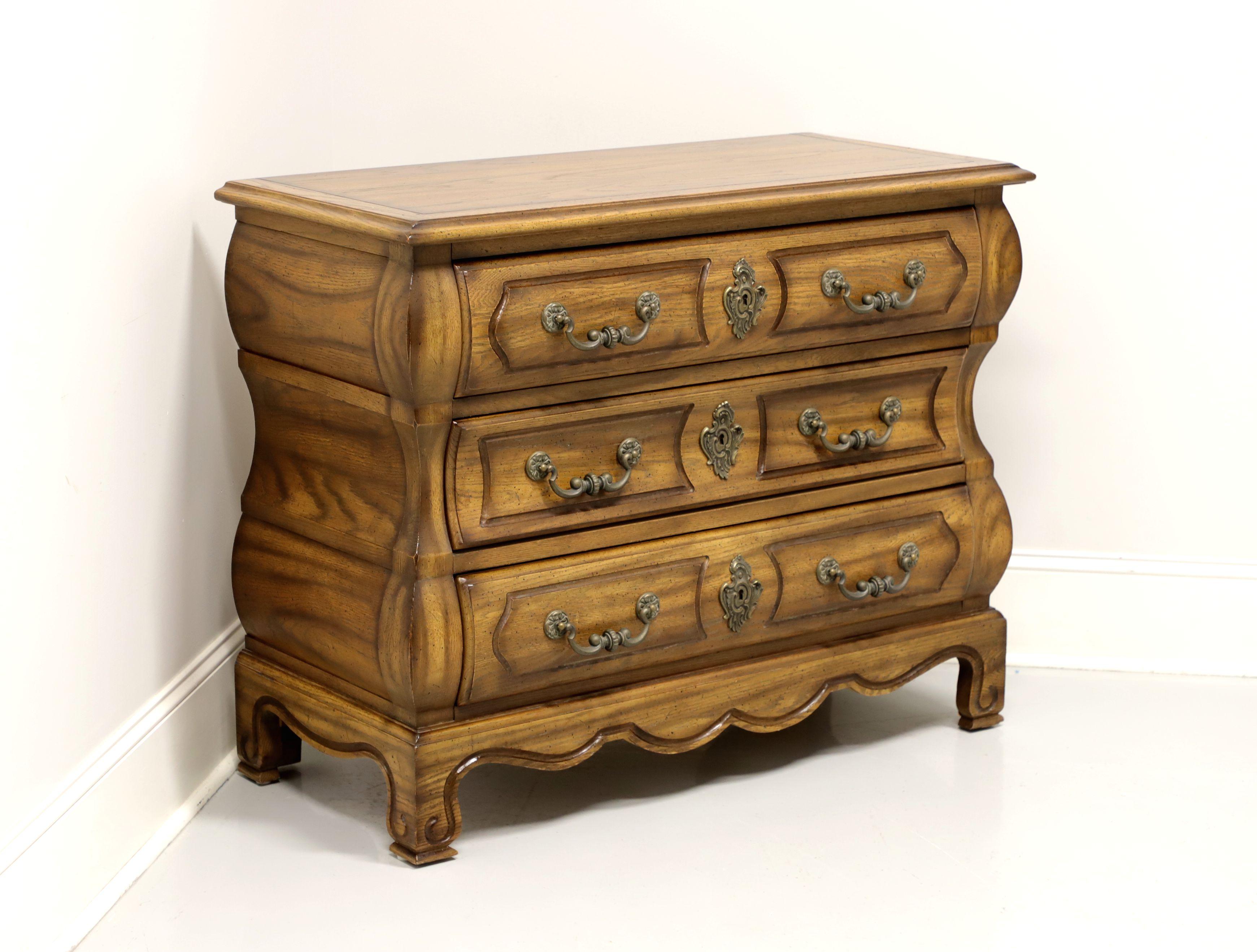 CENTURY Oak French Country Style Bombe Bachelor Chest For Sale 5