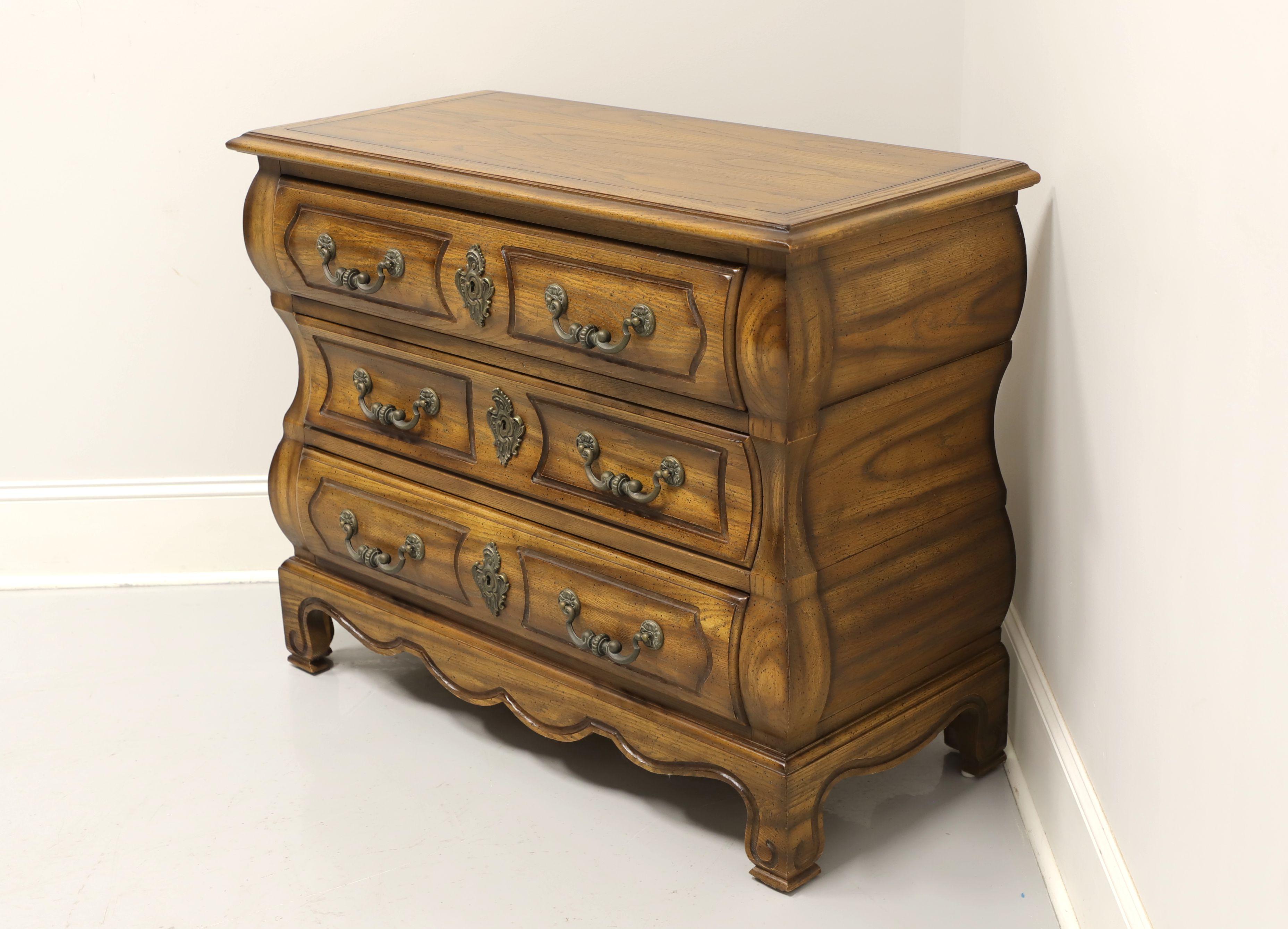 American CENTURY Oak French Country Style Bombe Bachelor Chest For Sale