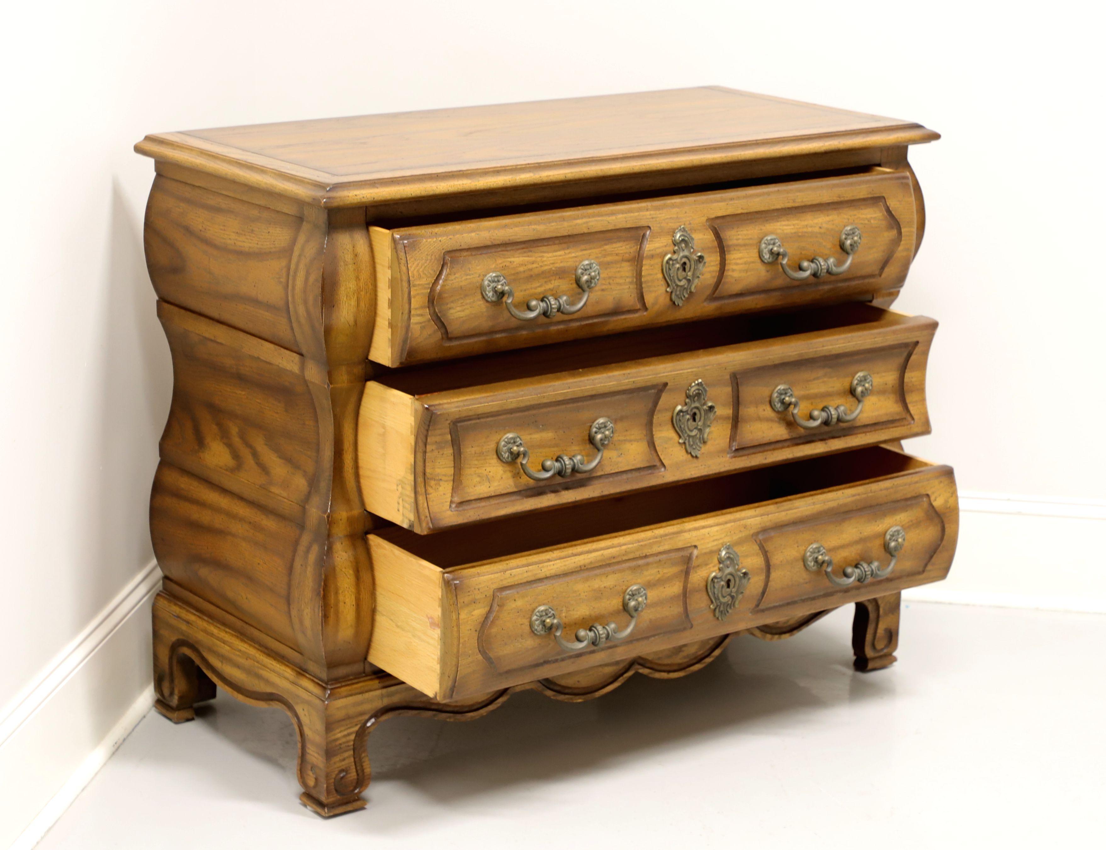 20th Century CENTURY Oak French Country Style Bombe Bachelor Chest For Sale
