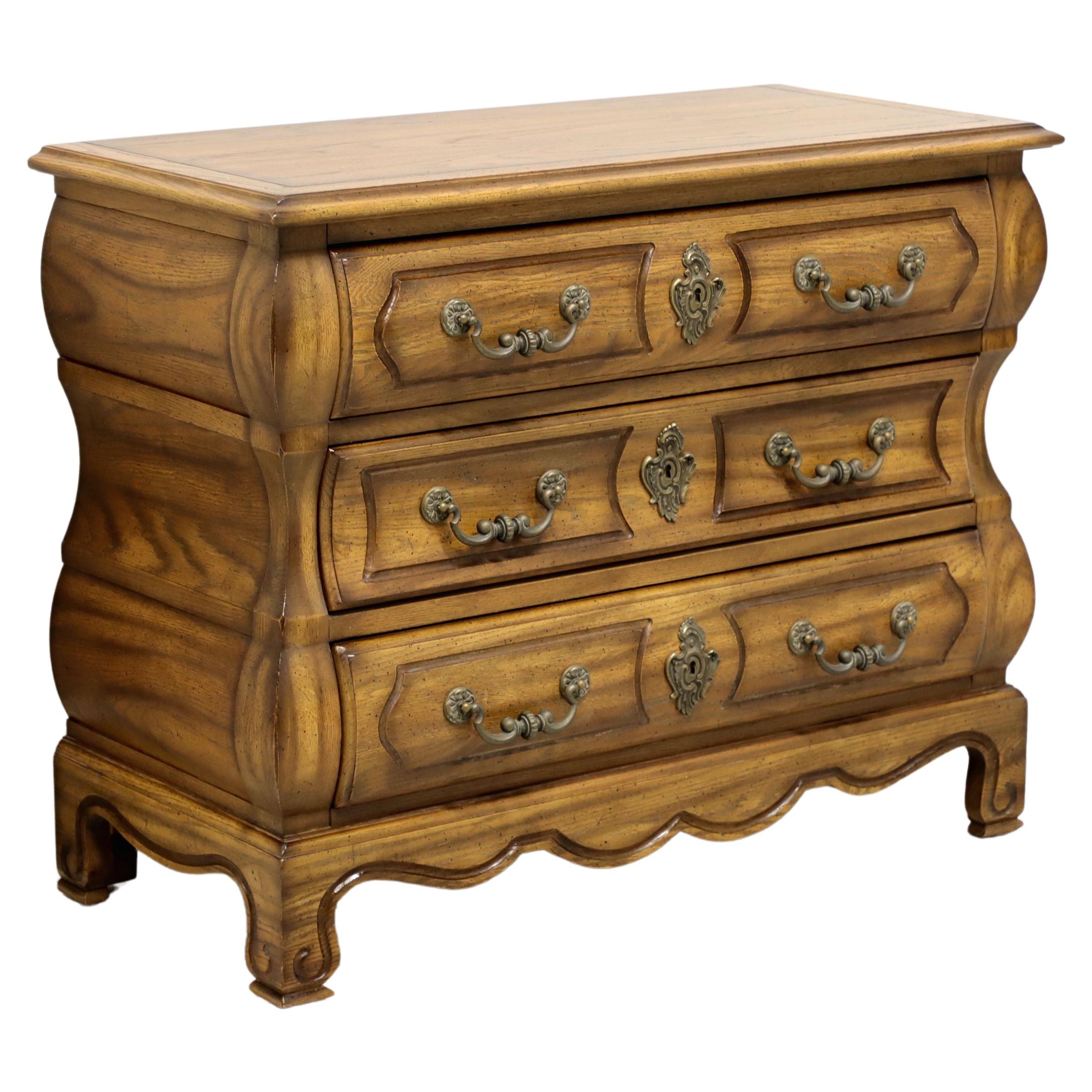 CENTURY Oak French Country Style Bombe Bachelor Chest For Sale