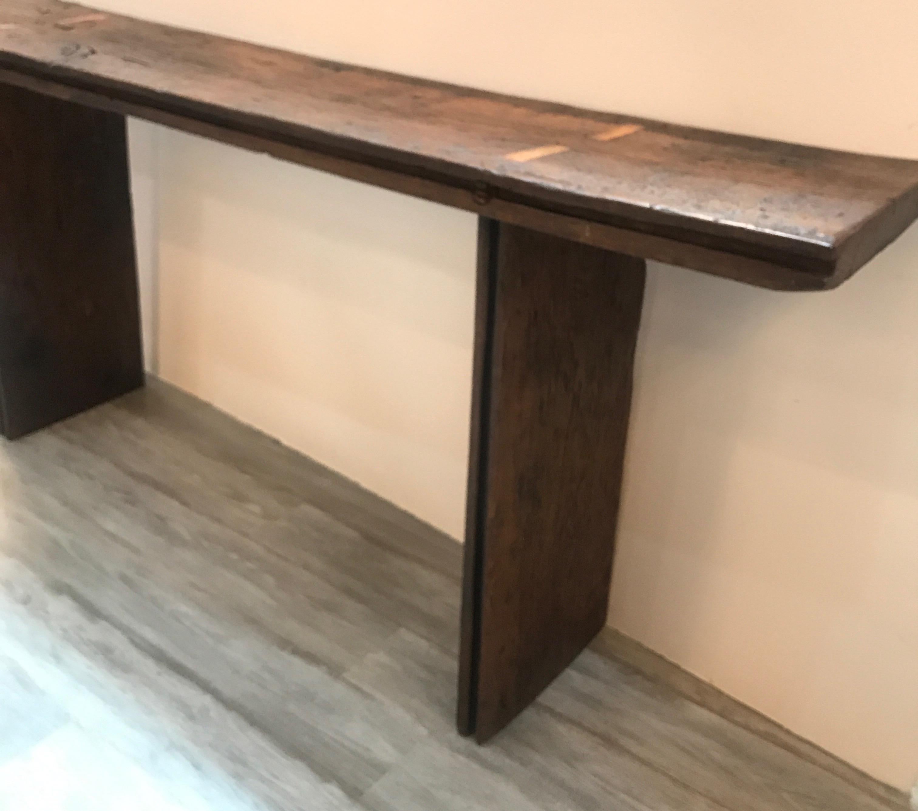 Industrial Century Old Barn Wood Table Island Console