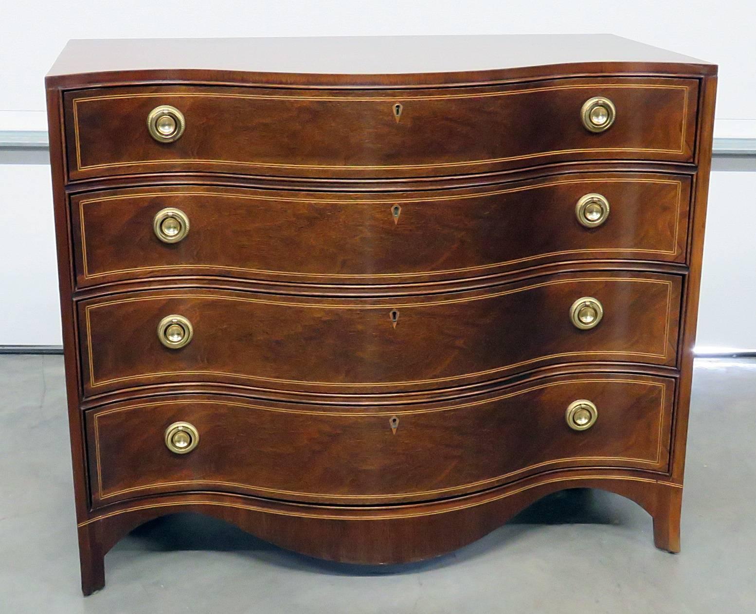 Century, Sutton collection, Federal style four drawer chest with brass pulls.