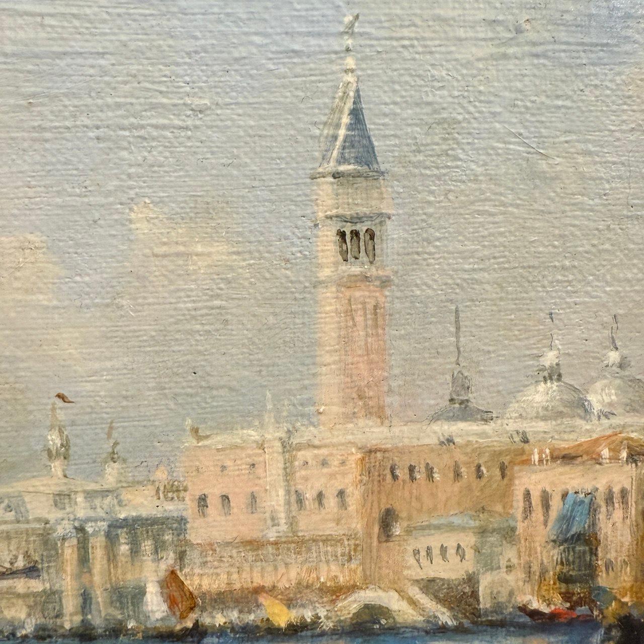 Jahrhundert, venezianische Seelandschaft mit Segelbooten und Campanile von St. Mark, 19. im Angebot 4
