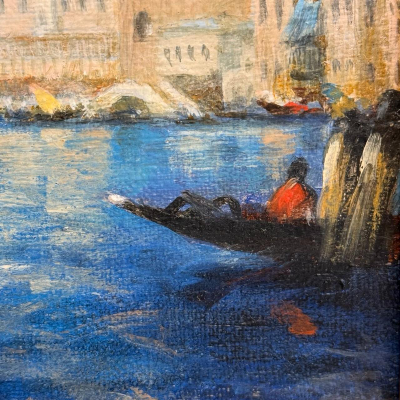 Jahrhundert, venezianische Seelandschaft mit Segelbooten und Campanile von St. Mark, 19. im Zustand „Gut“ im Angebot in NICE, FR