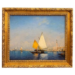 Century Venetian Seascape with Sailboats and St. Mark’s Campanile, 19th