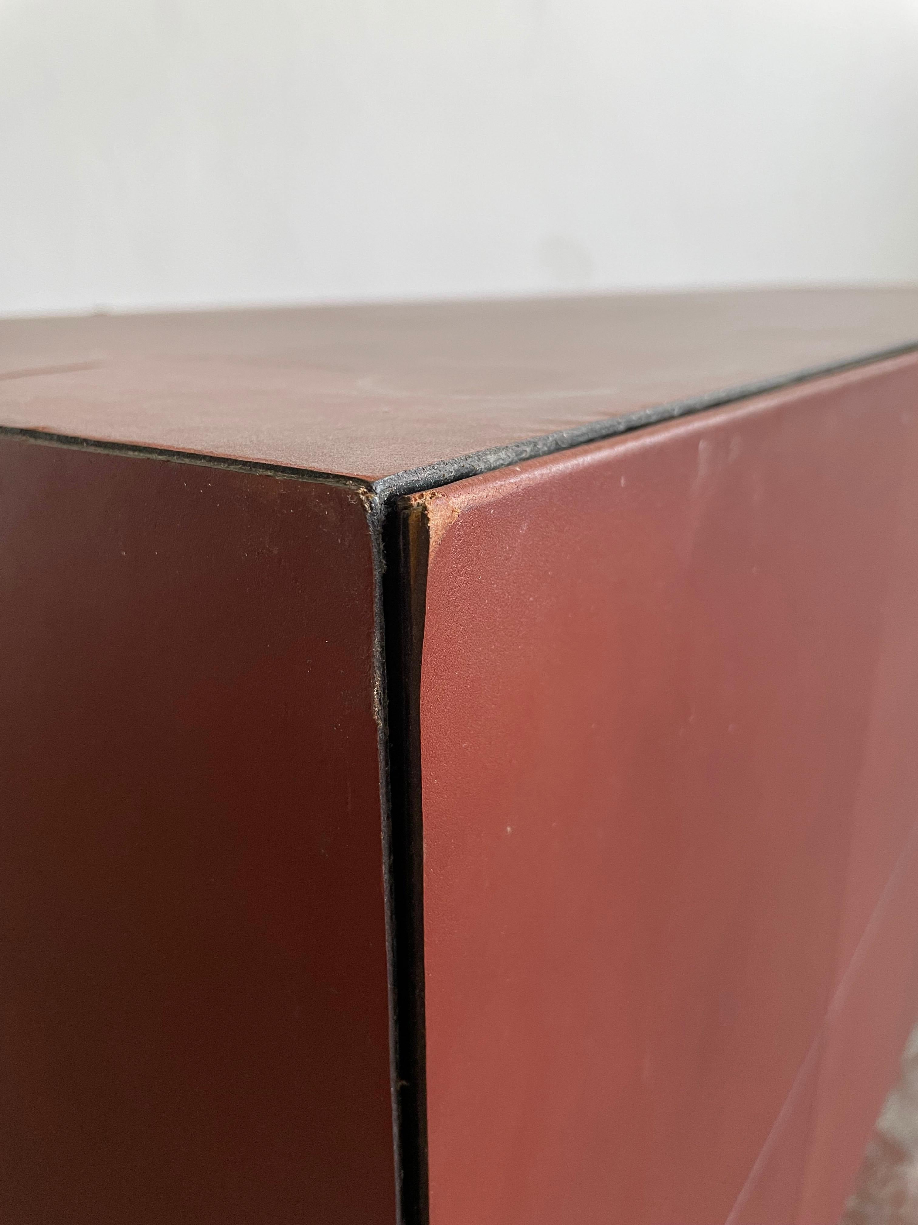 C.E.O. Cube Leather Cabinet, Lella & Massimo Vignelli, Poltrona Frau, Italy 90s For Sale 3