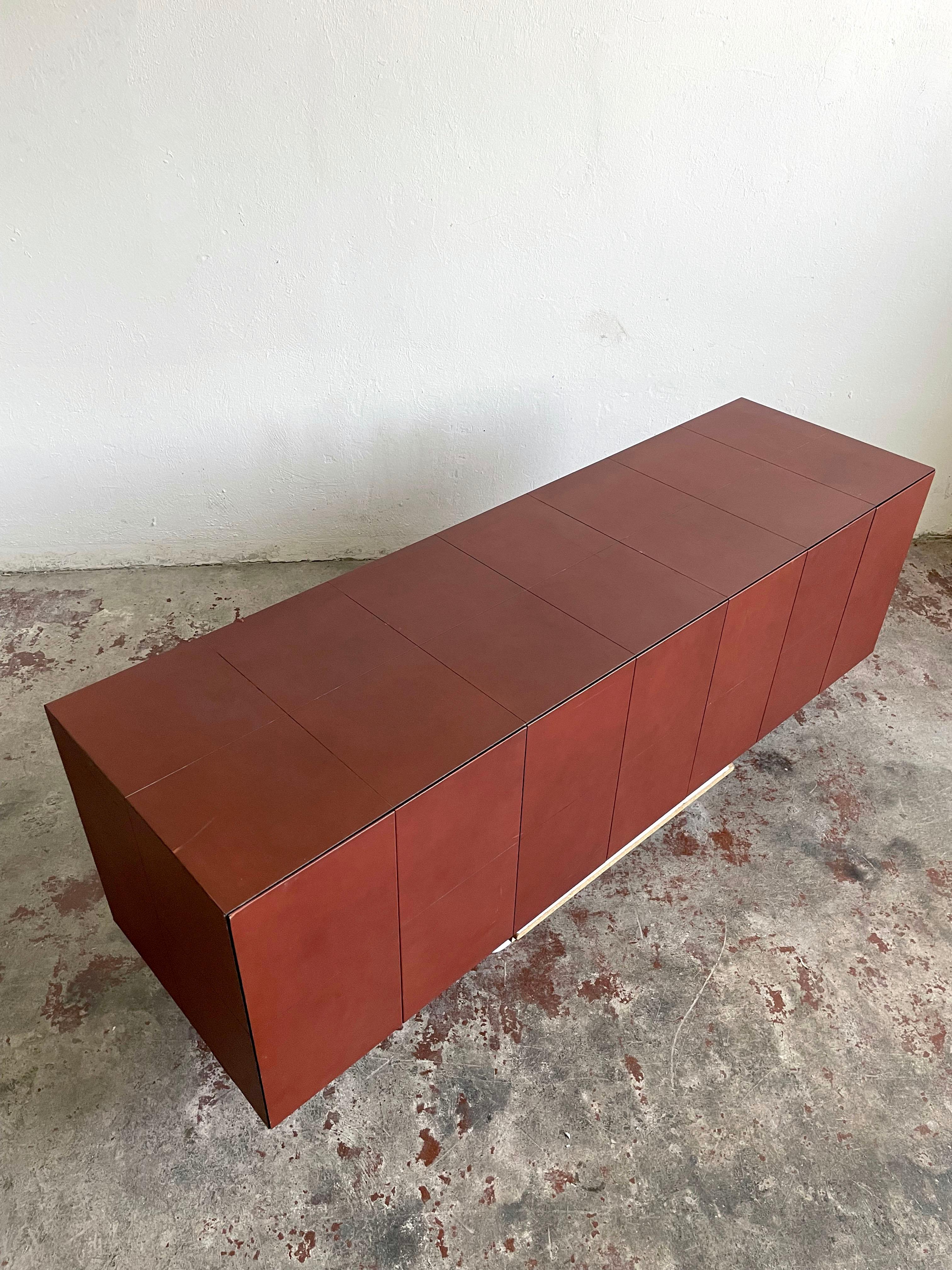 C.E.O. Cube Leather Cabinet, Lella & Massimo Vignelli, Poltrona Frau, Italy 90s For Sale 6