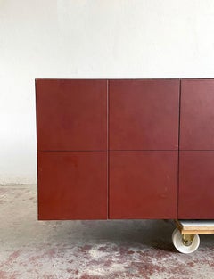 C.E.O. Cube Leather Cabinet, Lella & Massimo Vignelli, Poltrona Frau, Italy 90s