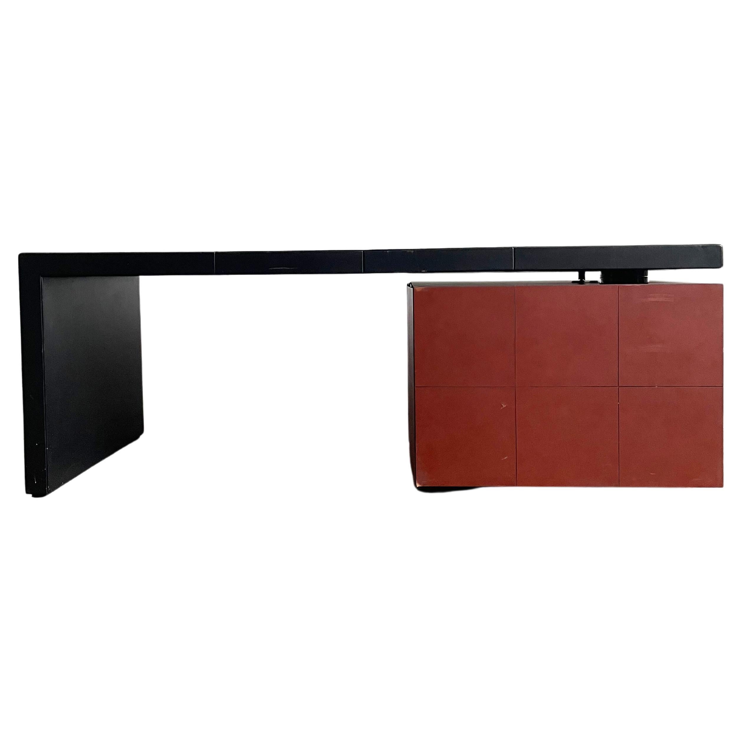 Highly exclusive CEO cube desk in leather, designed by Lella & Massimo Vignelli for Poltrona Frau, Italy late 90s/00s
The price of the new desk was around 12000 Euros

Poltrona Frau is an Italian brand specializing in luxury leather furniture.