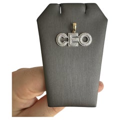 Ciondolo con diamante CEO in oro giallo 10 carati - 0,34 carati di diamanti naturali GH SI, &New
