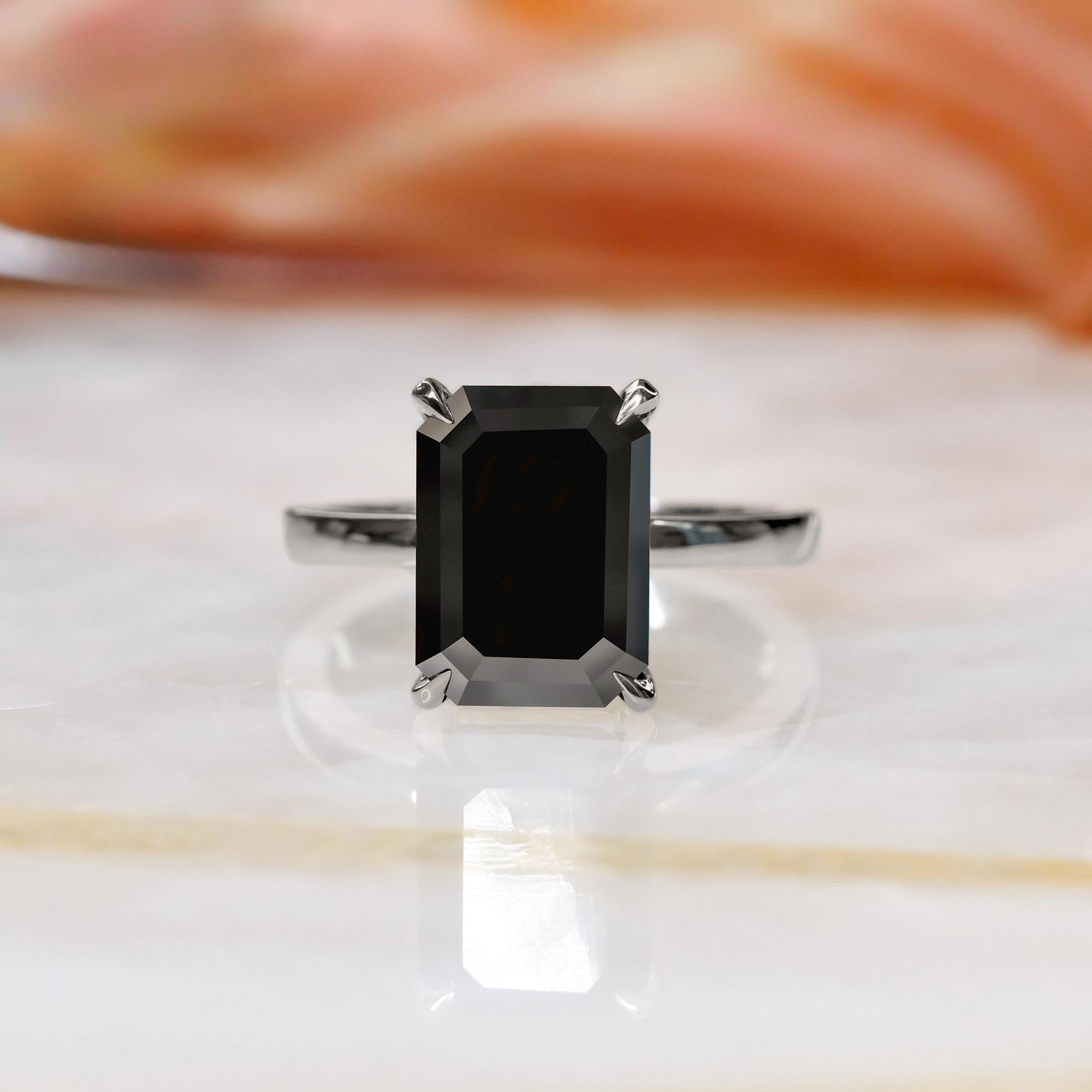 -Total Carat Weight: 2.52 Carats
-14K White Gold
-Size: Resizable

Notes:
- All diamonds are natural, earth-mined diamonds that were suitable for Color Enhancement into Fancy Black color.
- All Jewelry are made to order hence any size and gold