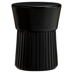 "Ceppo" Wooden Stool With Carved Slatted Friezes Details