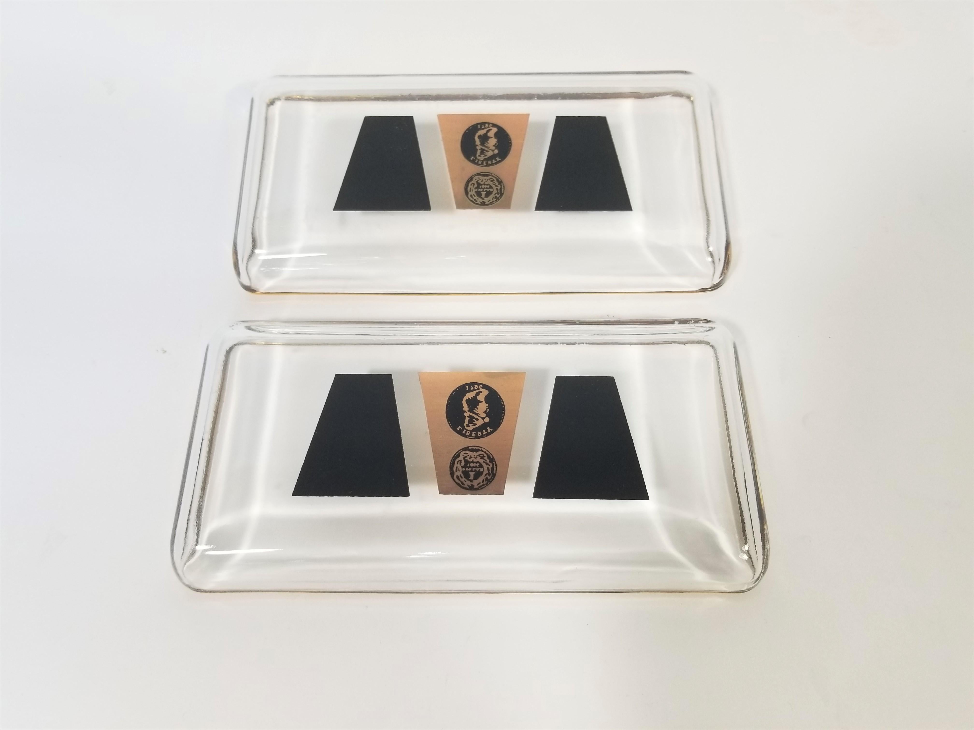 Cera 22-Karat Gold and Black Cocktail Plates, 1960s, Midcentury 2