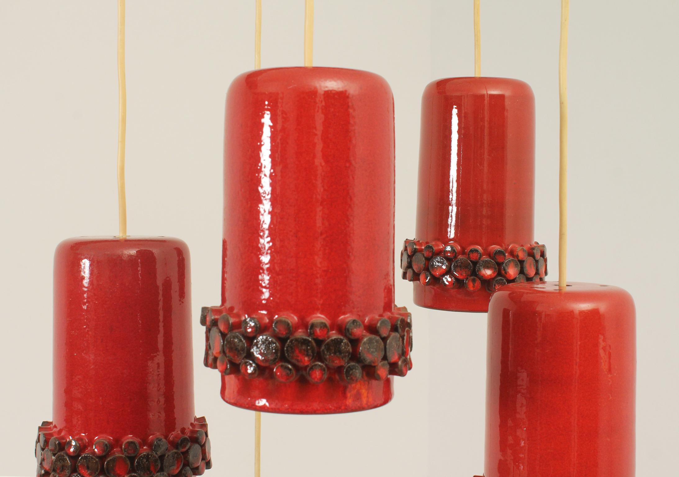 Mid-Century Modern Ceralux Cascading Lamp by Hans Welling for Ceramano, Germany, 1960's For Sale