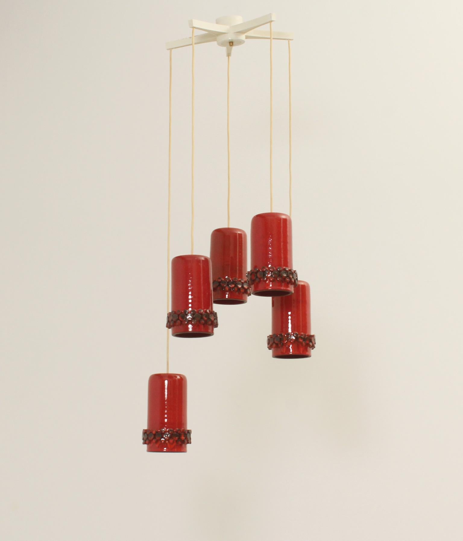 Mid-20th Century Ceralux Cascading Lamp by Hans Welling for Ceramano, Germany, 1960's For Sale