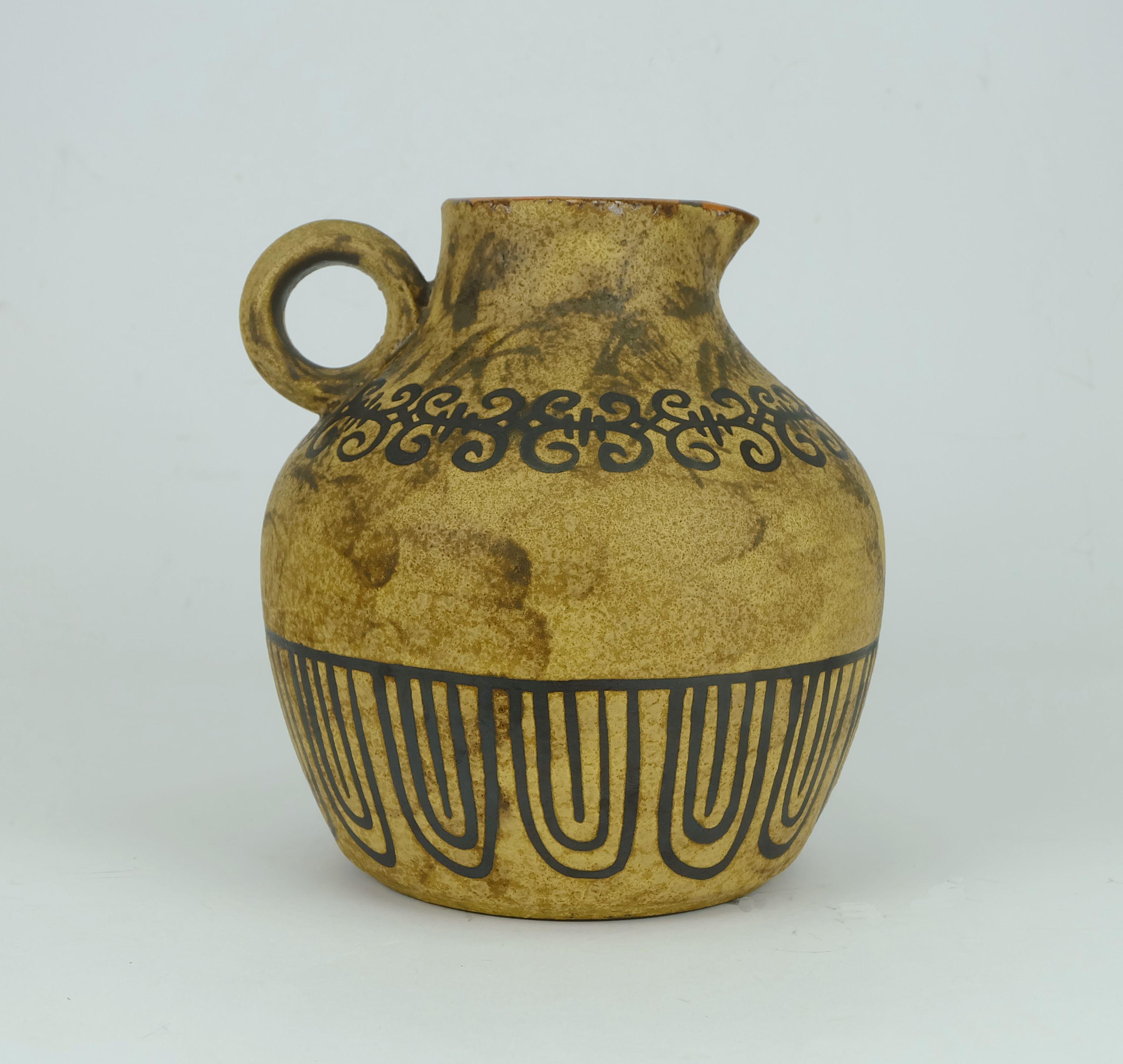 Mid-Century moderno Ceramano VASO decor etrusca hanns welling metà secolo 1950 anni 60 in vendita