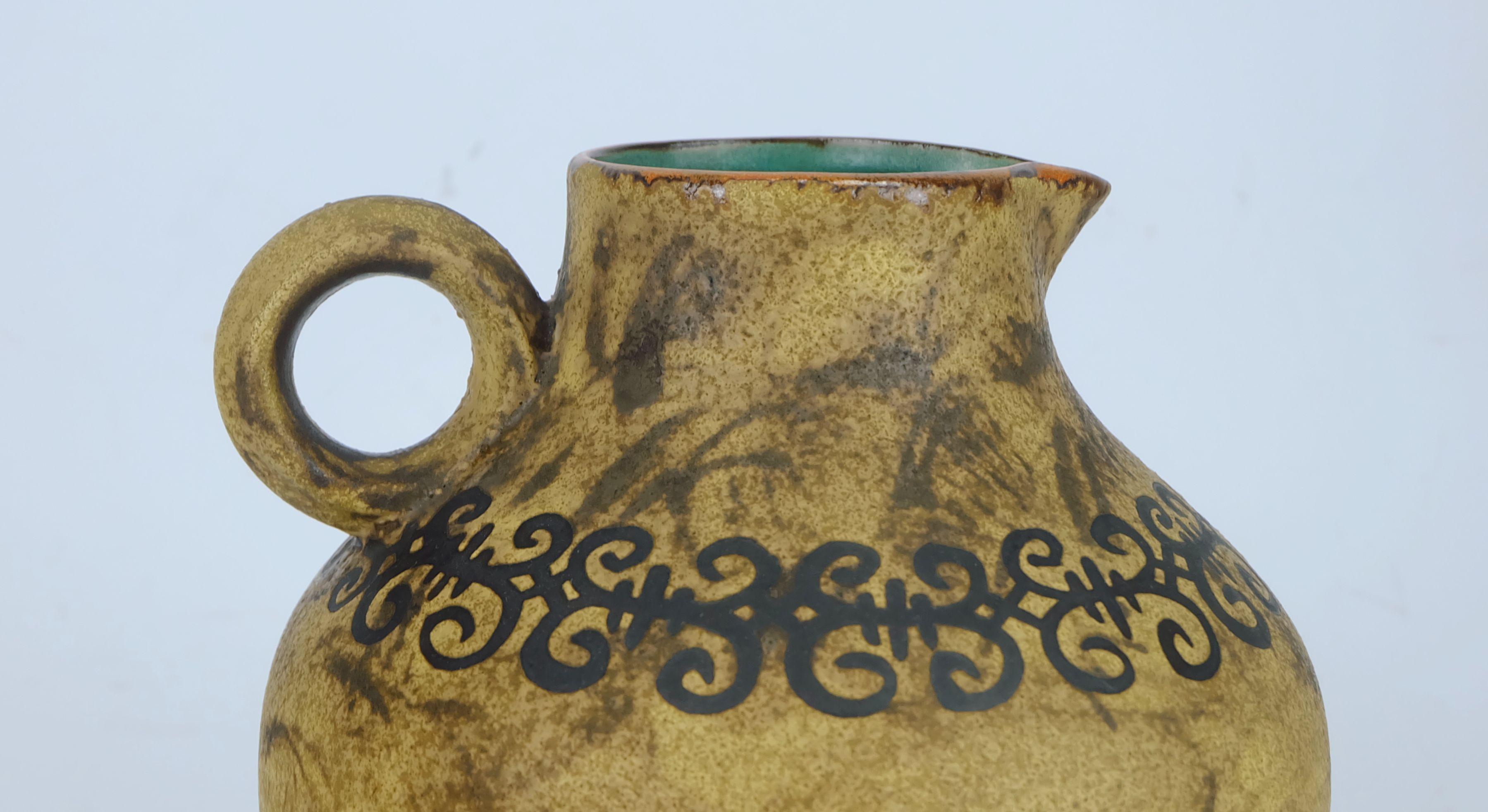 Metà XX secolo Ceramano VASO decor etrusca hanns welling metà secolo 1950 anni 60 in vendita