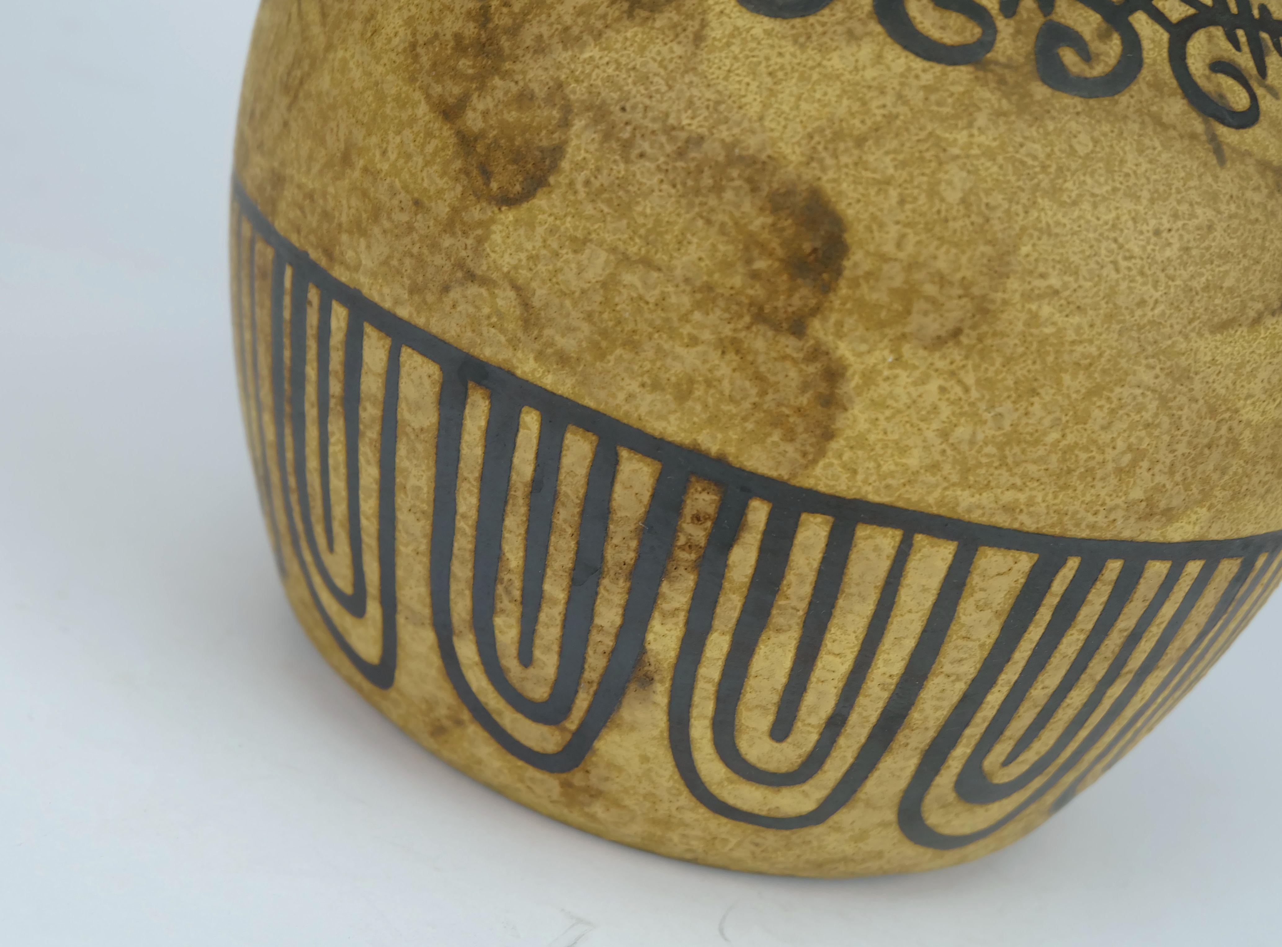Ceramica Ceramano VASO decor etrusca hanns welling metà secolo 1950 anni 60 in vendita