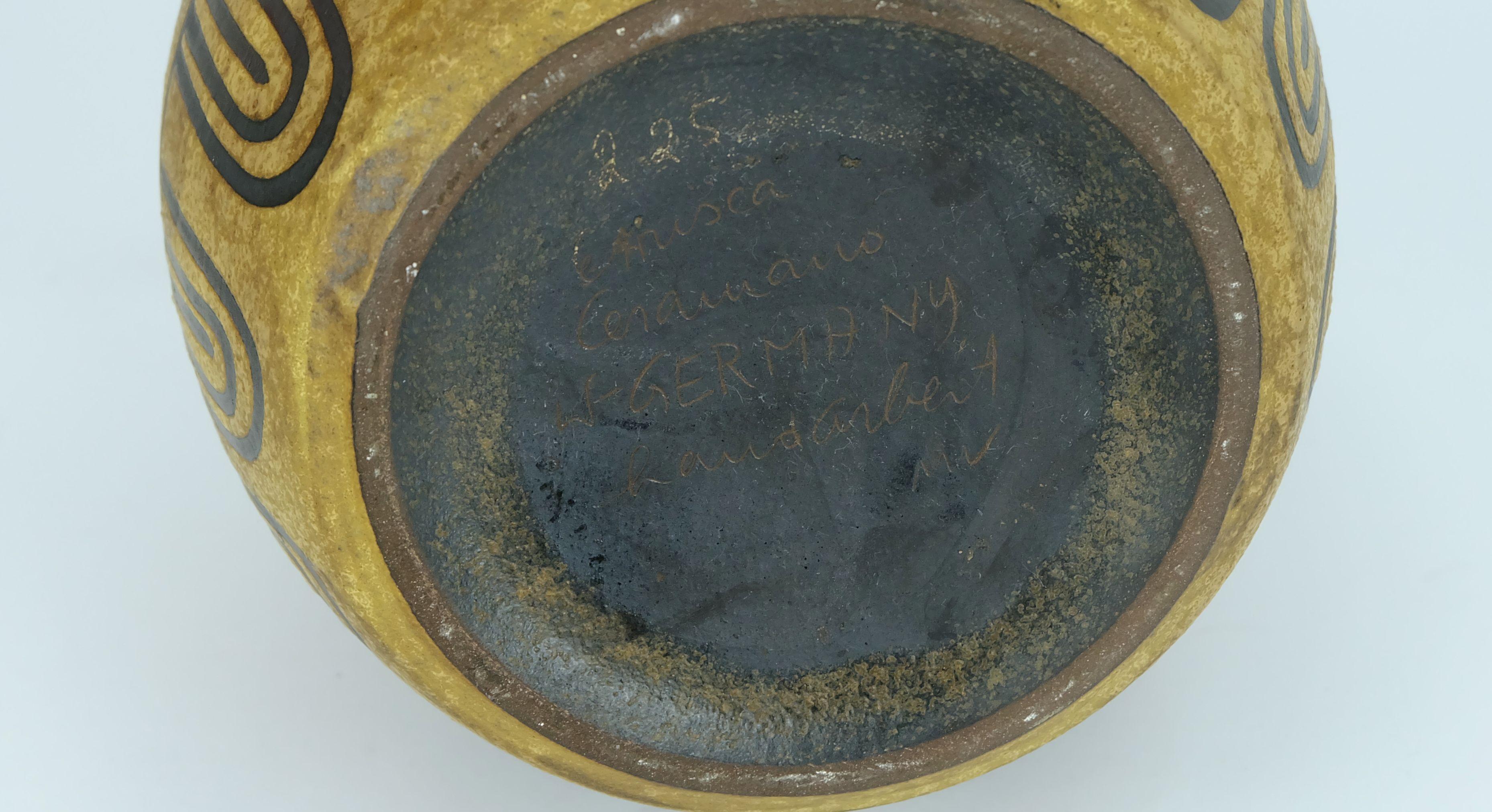 Ceramano VASO decor etrusca hanns welling metà secolo 1950 anni 60 in vendita 2