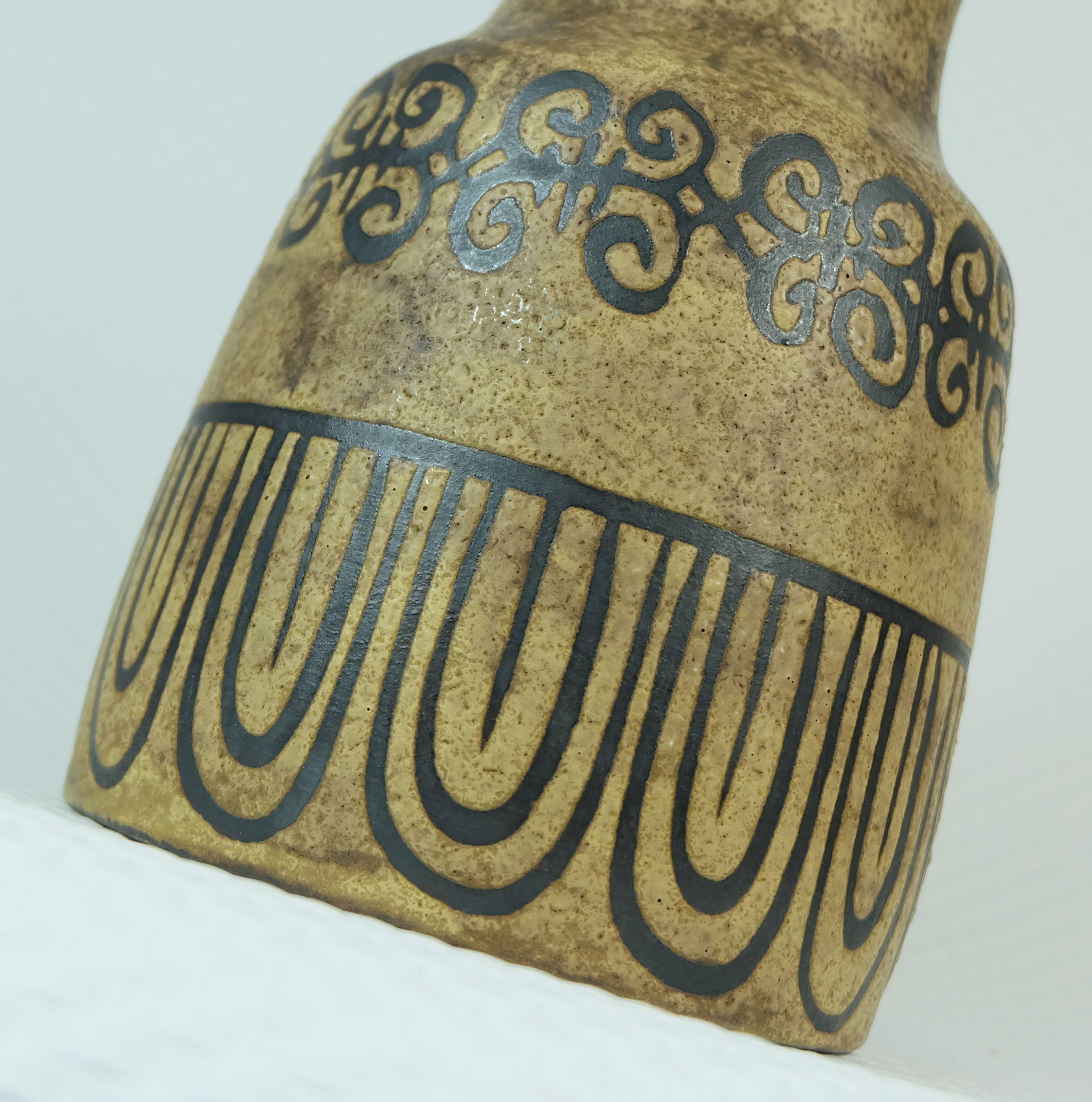 Ceramano VASE decor etrusca hanns welling west german mid century ceramic Bon état - En vente à Mannheim, DE