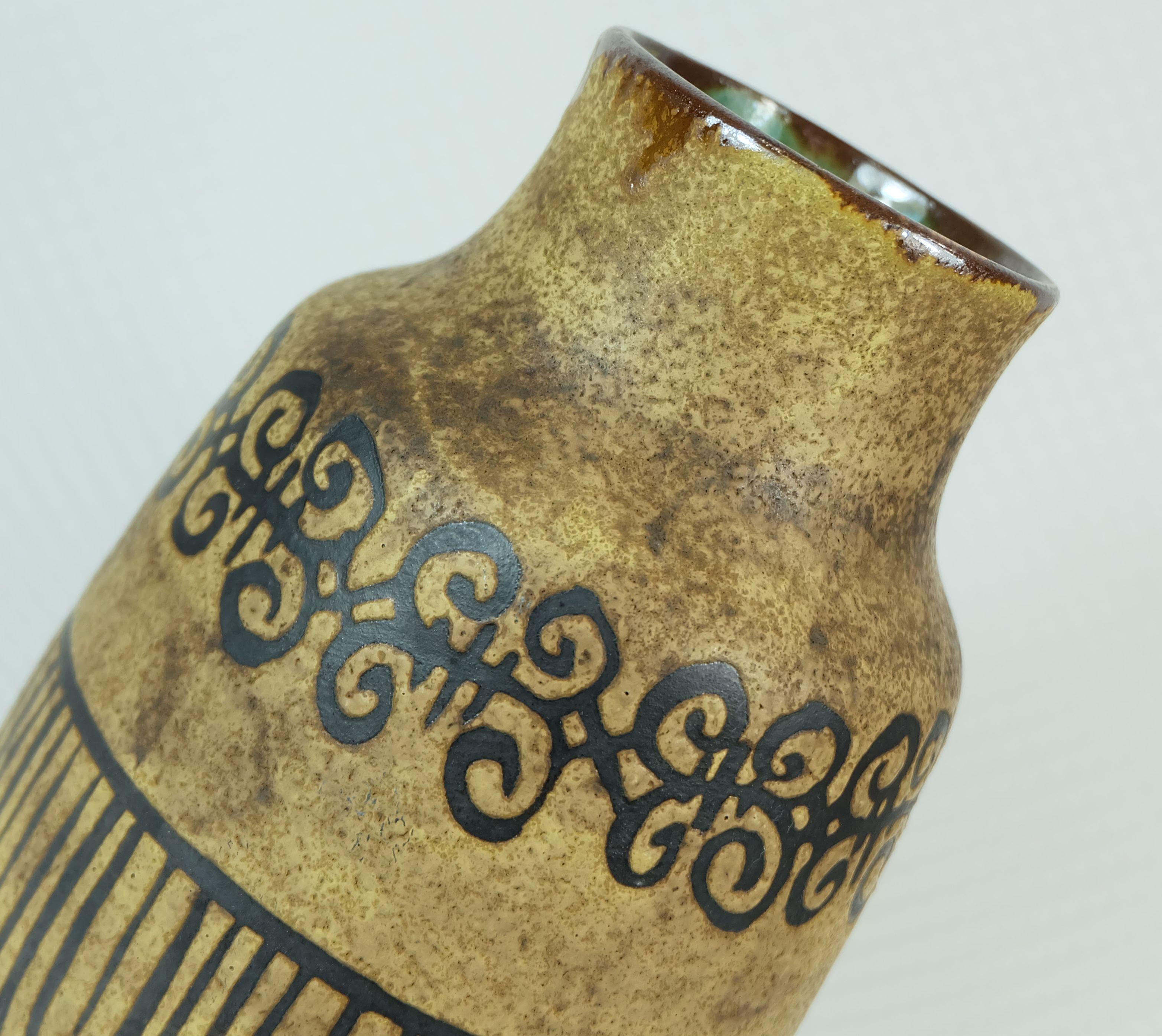 Ceramano VASE decor etrusca hanns welling west german mid century ceramic en vente 1