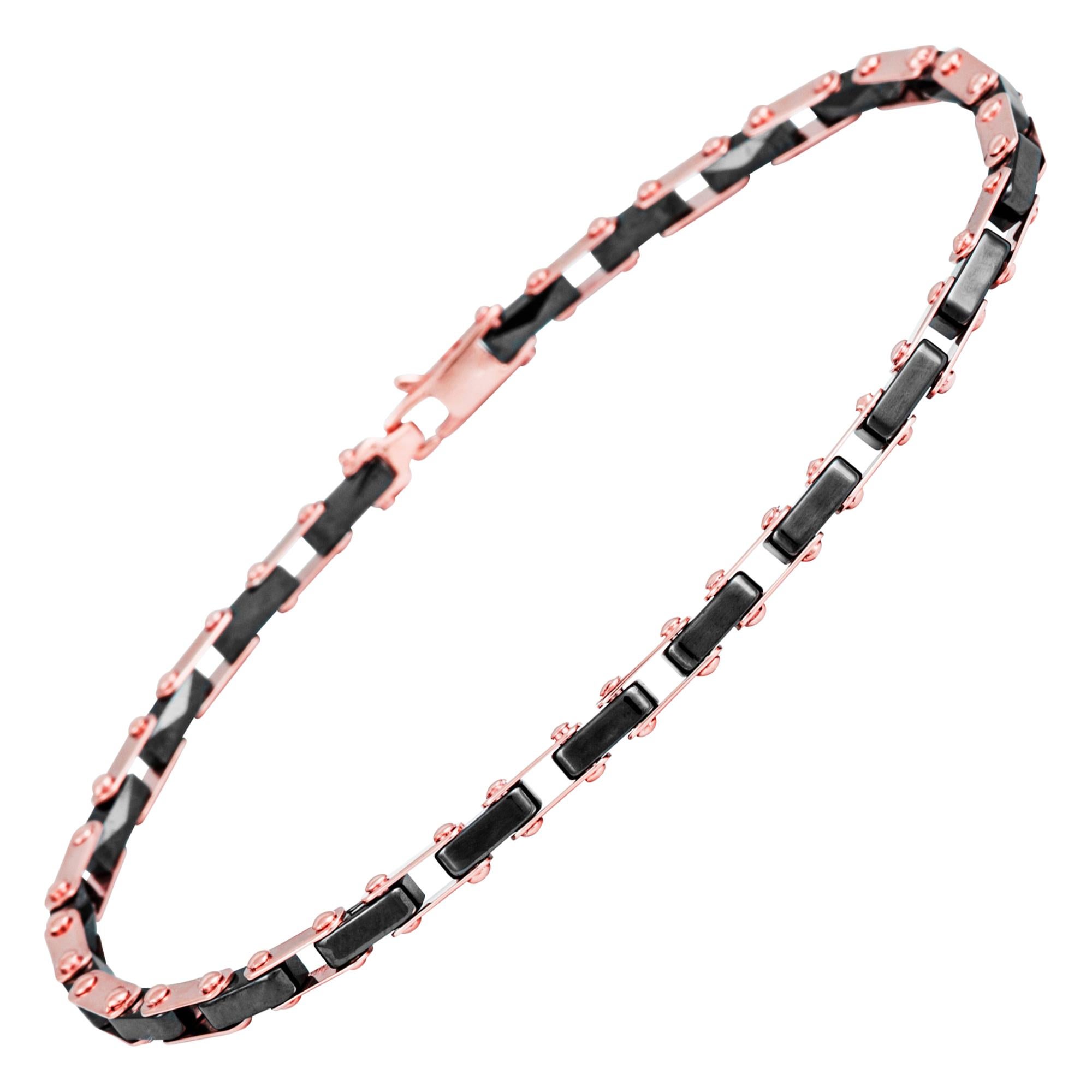 Ceramic 18 Karat Rose Gold Chain Bracelet