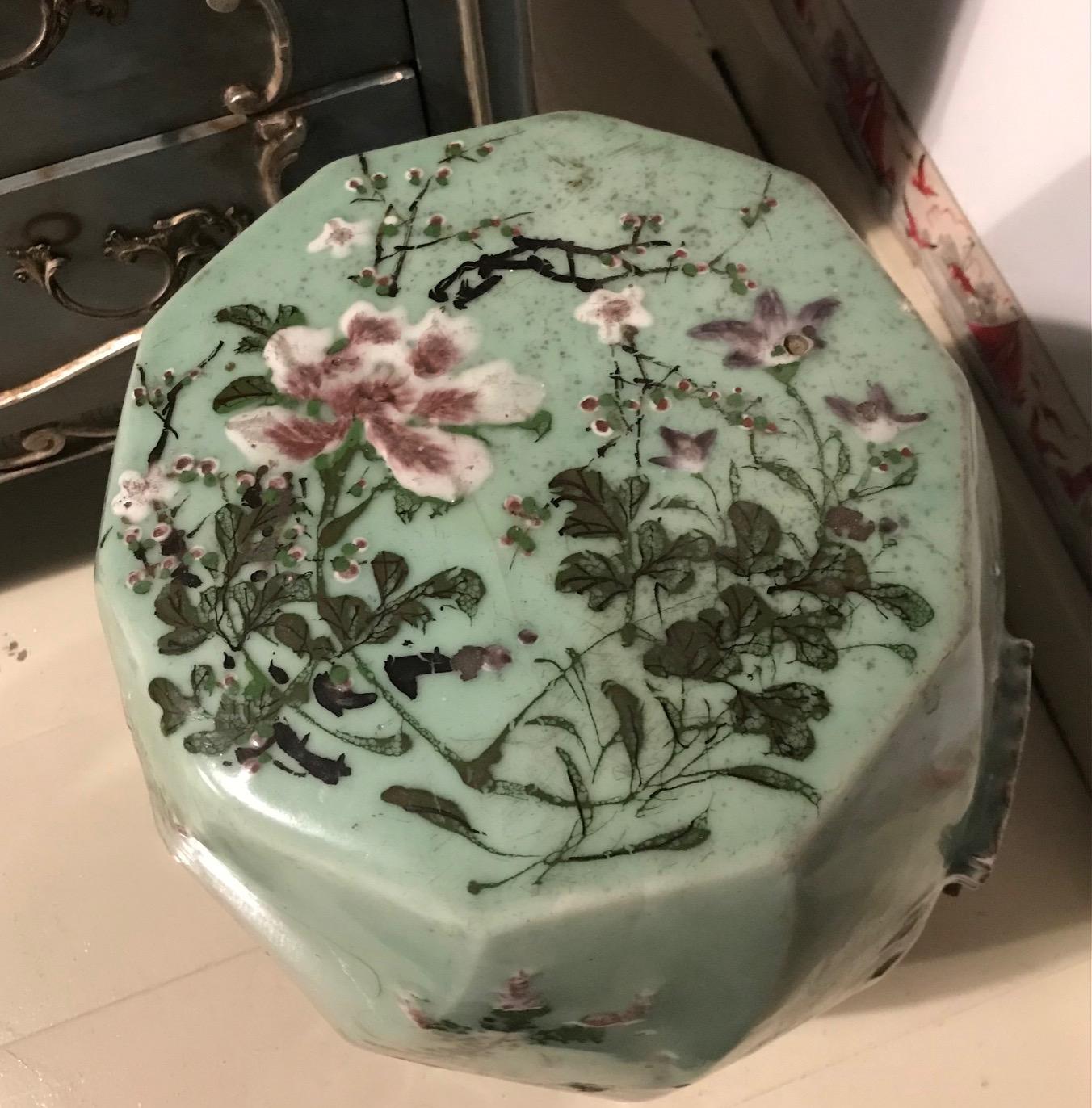 Glazed Ceramic 19th Century Chinese Garden Stool For Sale