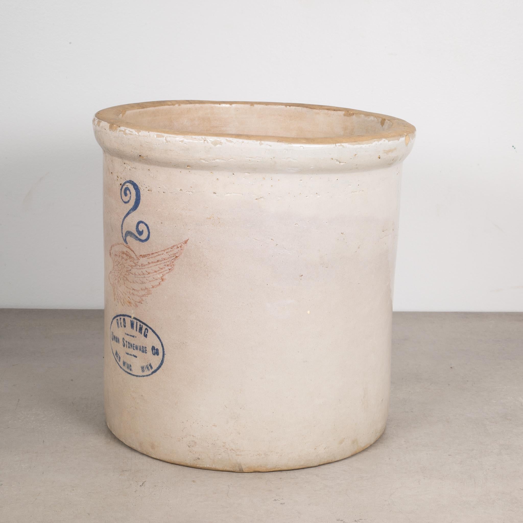About

This is an original commercial 2 gallon crock manufactured by the Red Wing Union Stoneware Company, Minnesota USA. The piece has retained its original finish and is in excellent condition with appropriate patina for its age.

Creator: Red