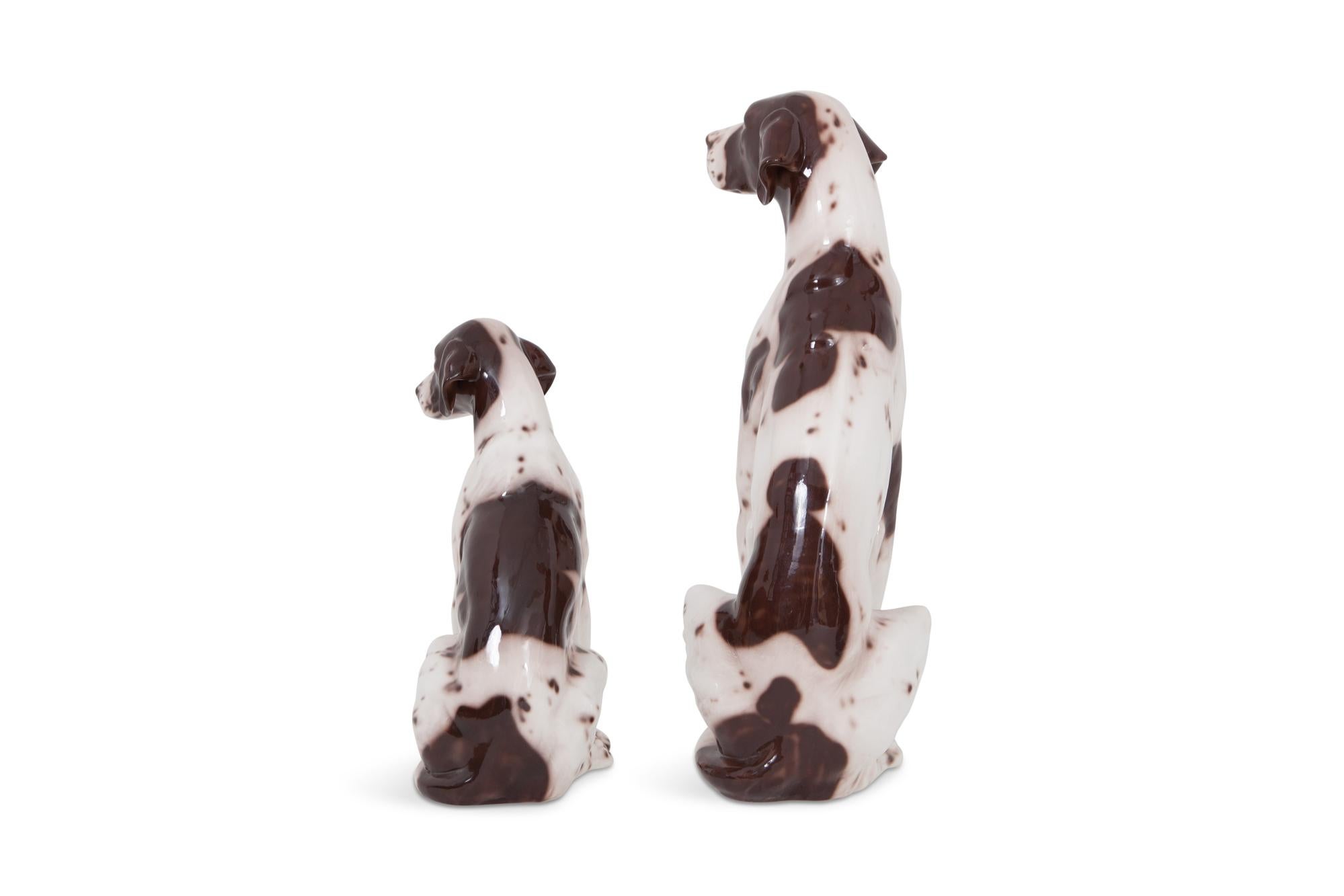 Italian Ceramic 20th Century Pointer Dog Sculptures Madonna and Child