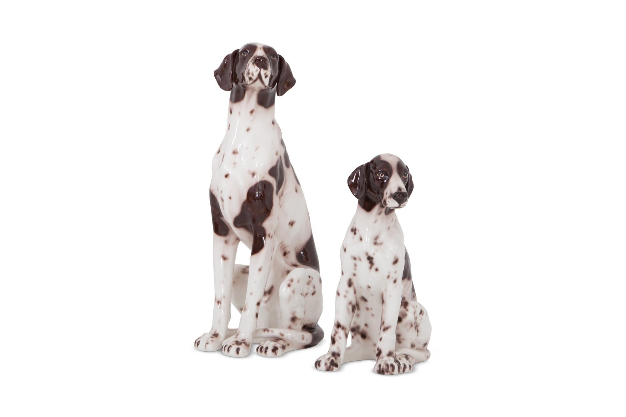 Ceramic 20th Century Pointer Dog Sculptures Madonna and Child In Good Condition In Antwerp, BE